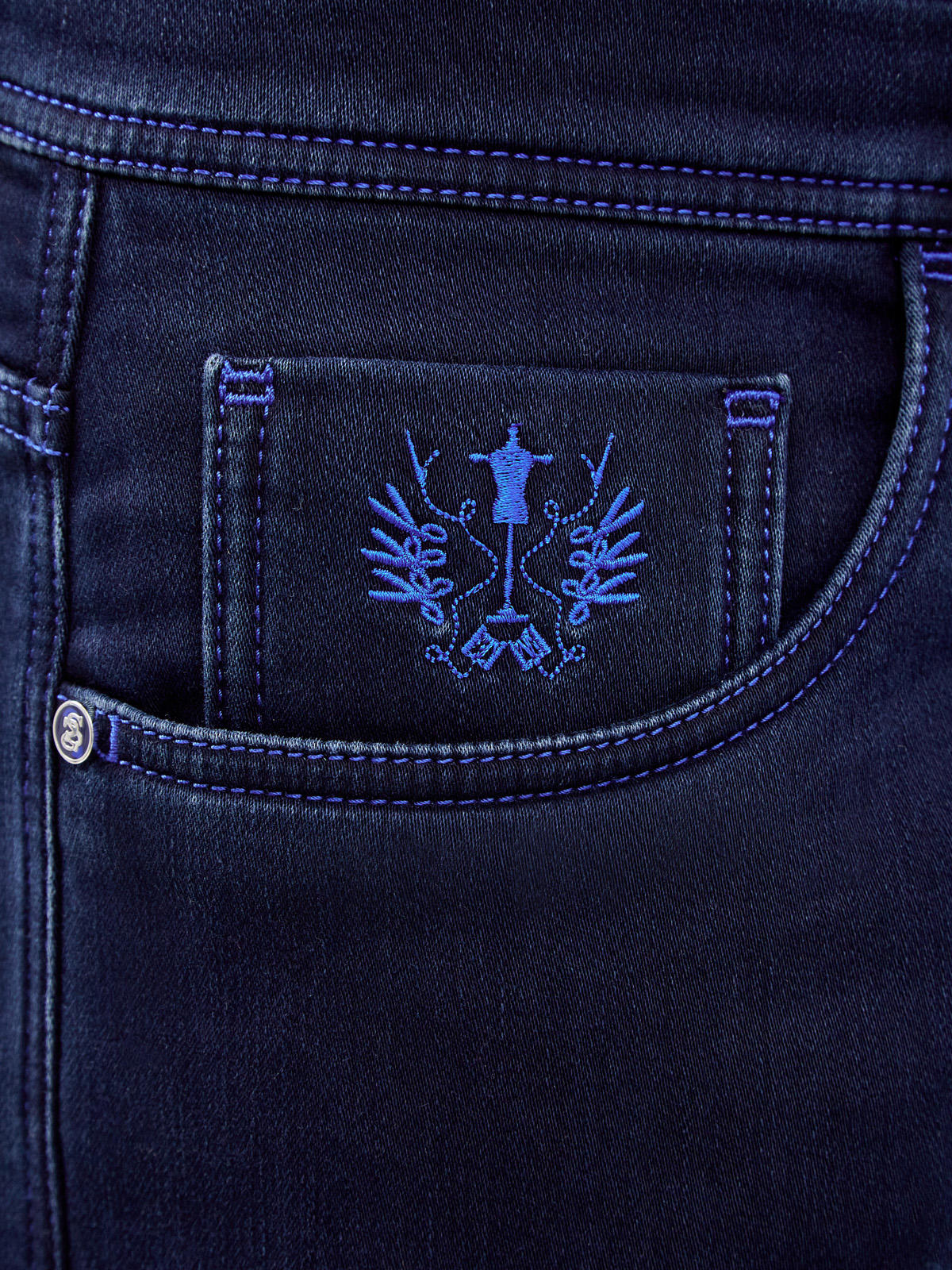 Утепленные джинсы Costantino с контрастной прострочкой SCISSOR SCRIPTOR, цвет синий, размер 50;52;54;54;56;58;60;48 - фото 5