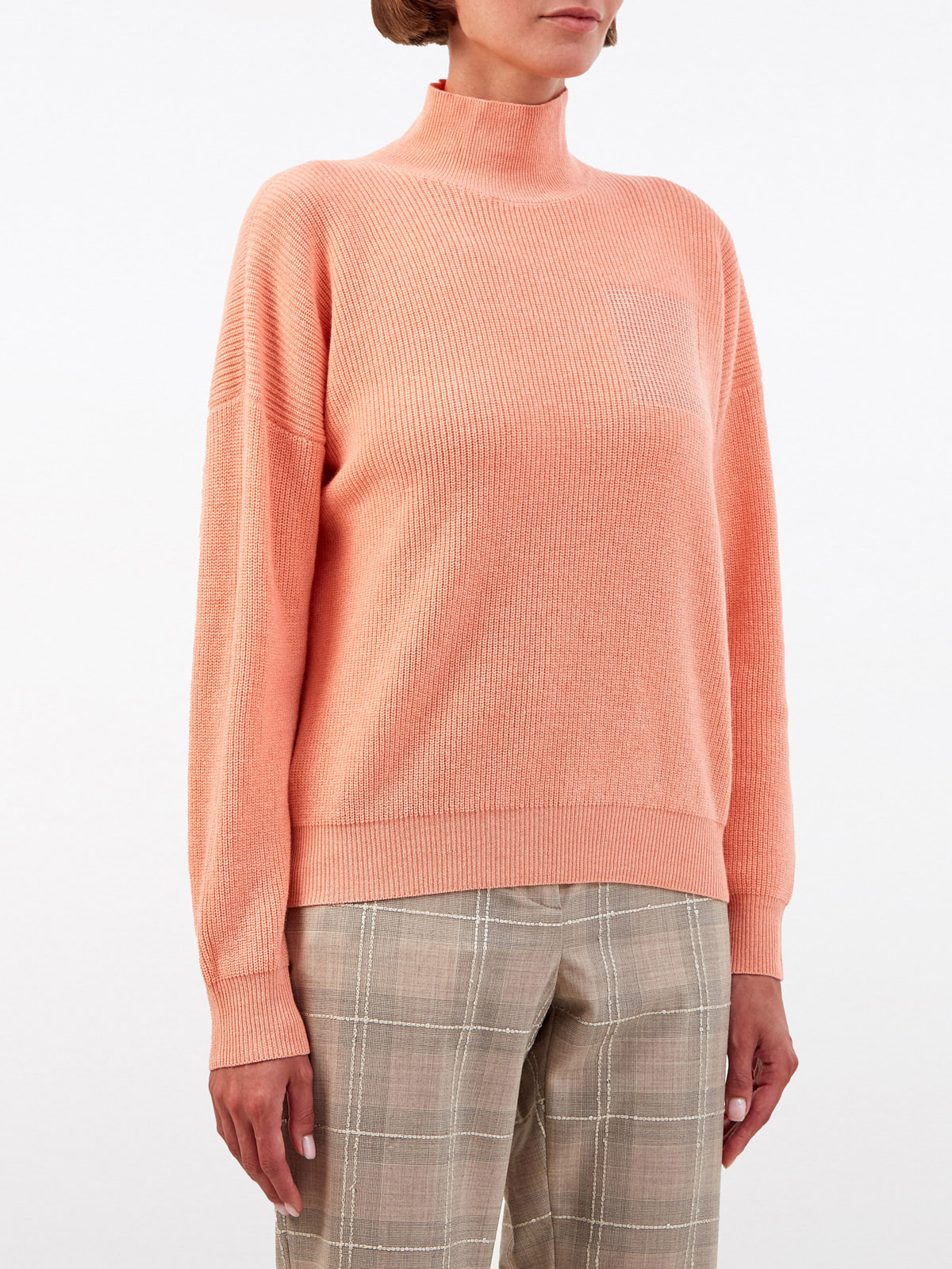 Джемпер тонкой вязки с декоративным карманом Punto Luce PESERICO, цвет оранжевый, размер 38;40;44;46 - фото 3