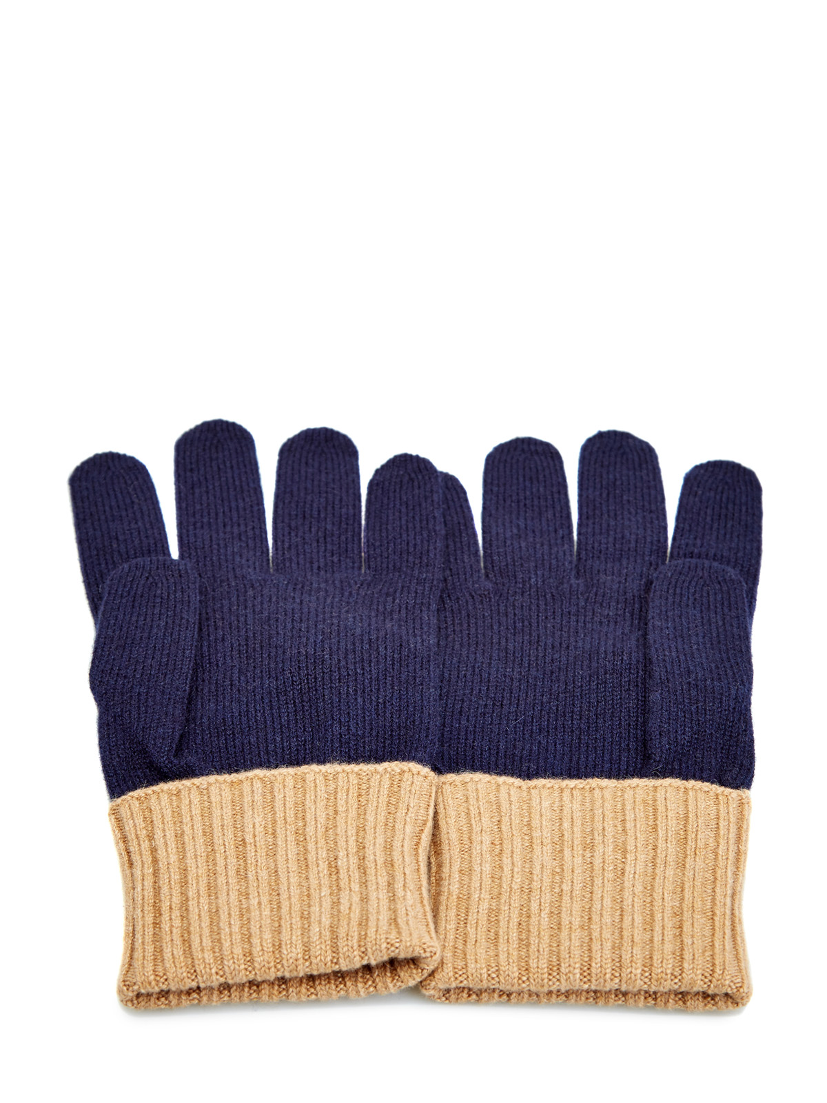 Кашемировые перчатки в стиле colorblock ELEVENTY, цвет синий, размер L;XL;2XL - фото 2