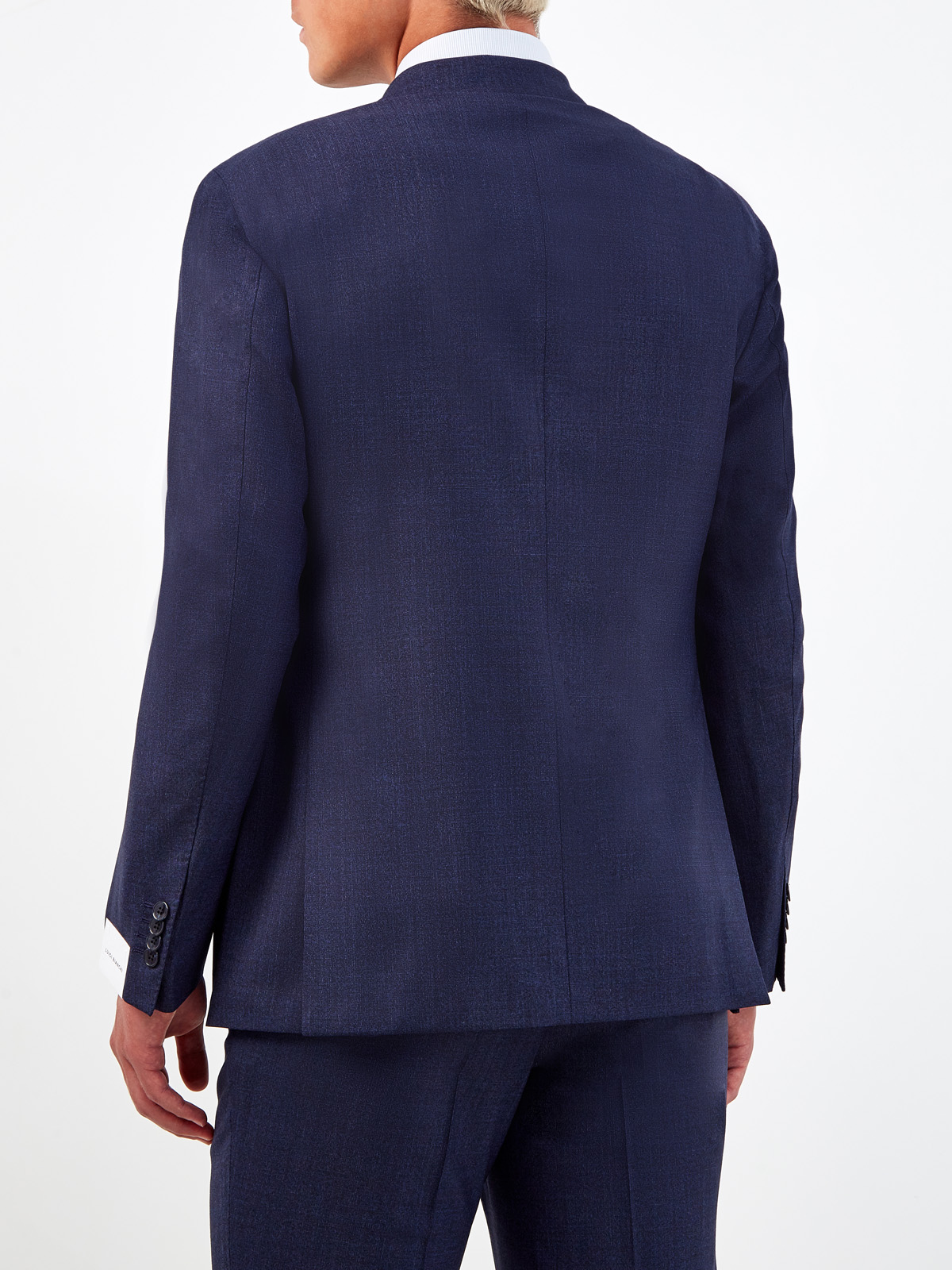 Пиджак из меланжевой шерсти с миниатюрной брошью L.B.M. 1911, цвет синий, размер 48;50;52;54;56 - фото 4