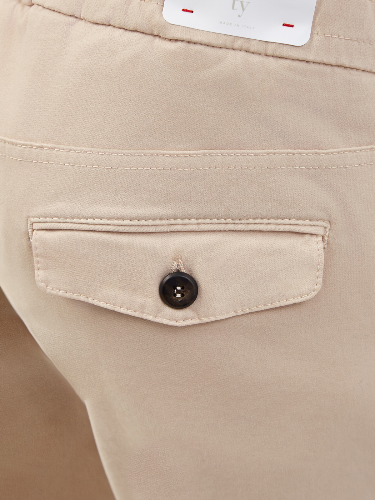 Зауженные брюки из хлопка и лиоцелла с поясом на кулиске ELEVENTY, цвет бежевый, размер 46;48;50;52;54 - фото 5