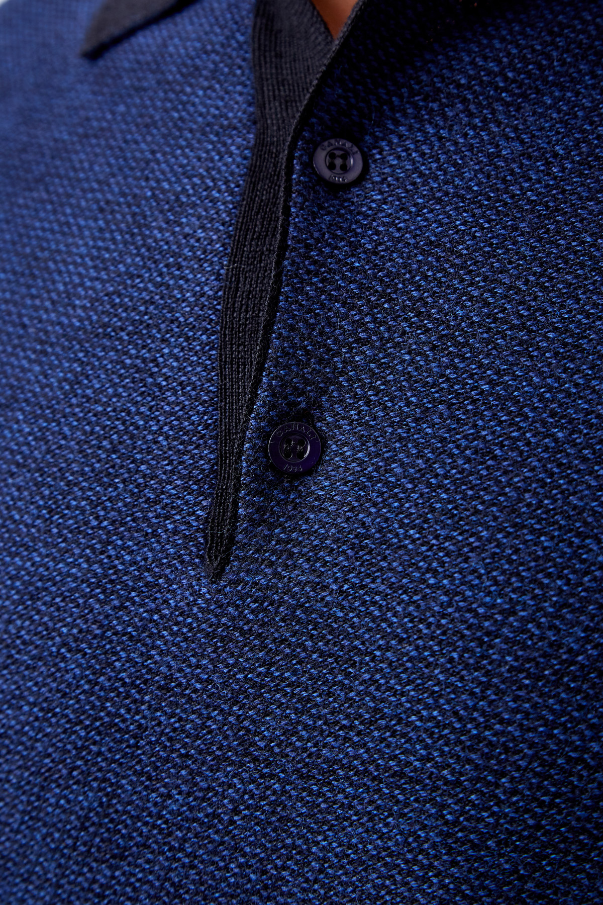 Джемпер-поло с меланжевым эффектом и пуговицами CANALI, цвет мульти, размер 48;50 - фото 5