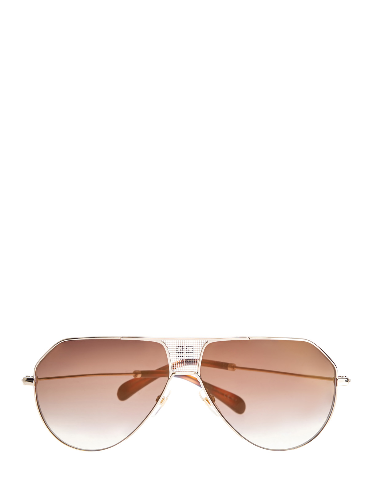 Солнцезащитные очки в золотистой оправе «авиатор» GIVENCHY (sunglasses), цвет коричневый, размер S;M;L - фото 1