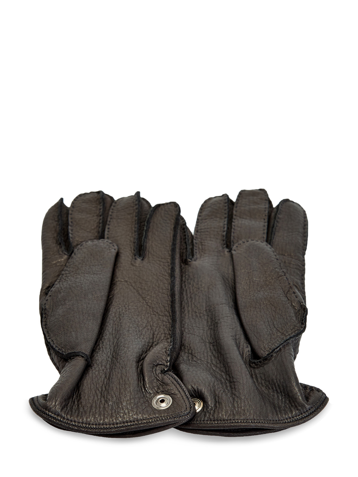 Перчатки из мягкой кожи и кашемира с фактурными швами MORESCHI, цвет черный, размер S;M;L - фото 3