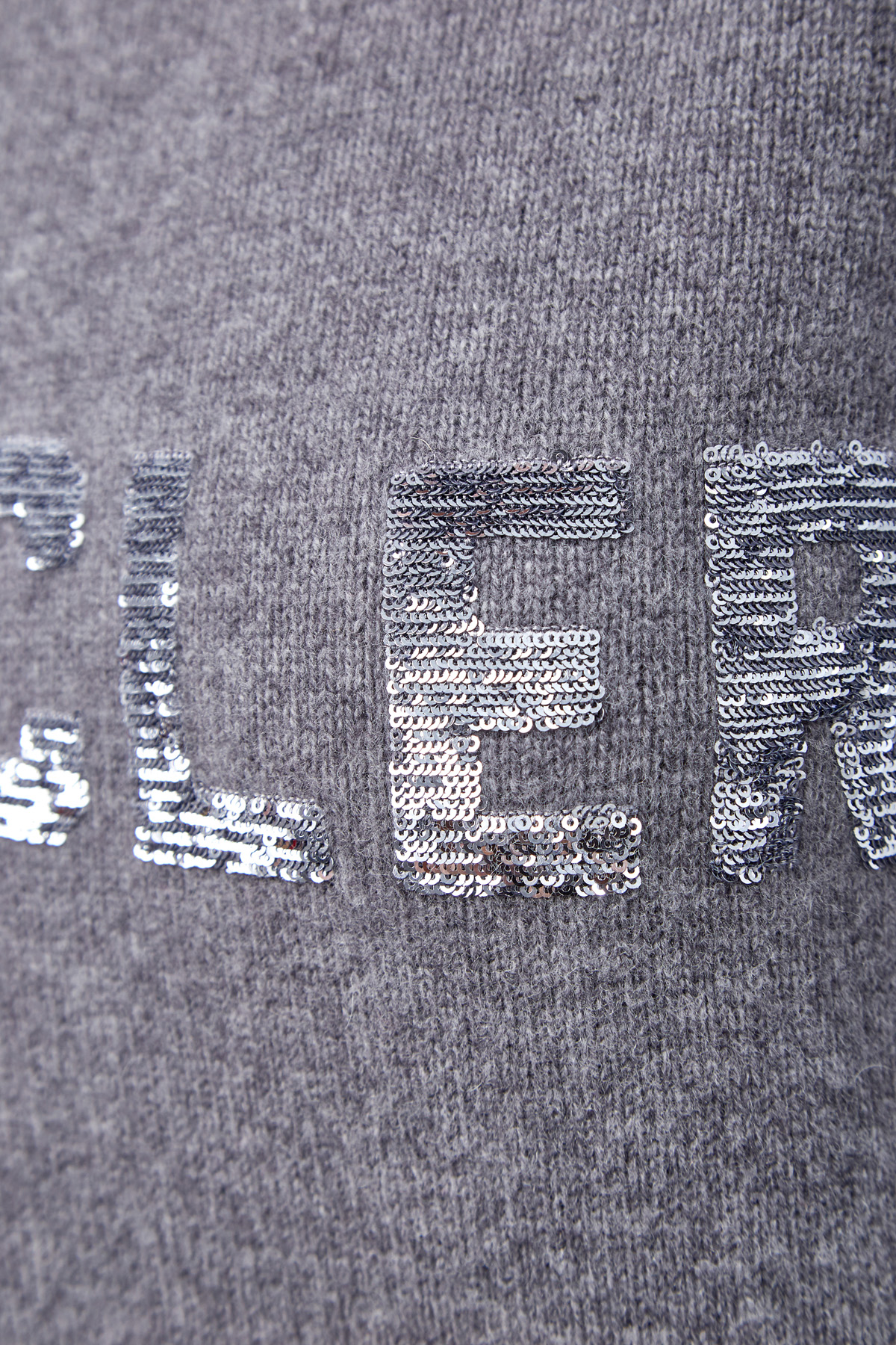Джемпер из шерсти и кашемира с вышивкой пайетками MONCLER, цвет серый, размер L;M - фото 5