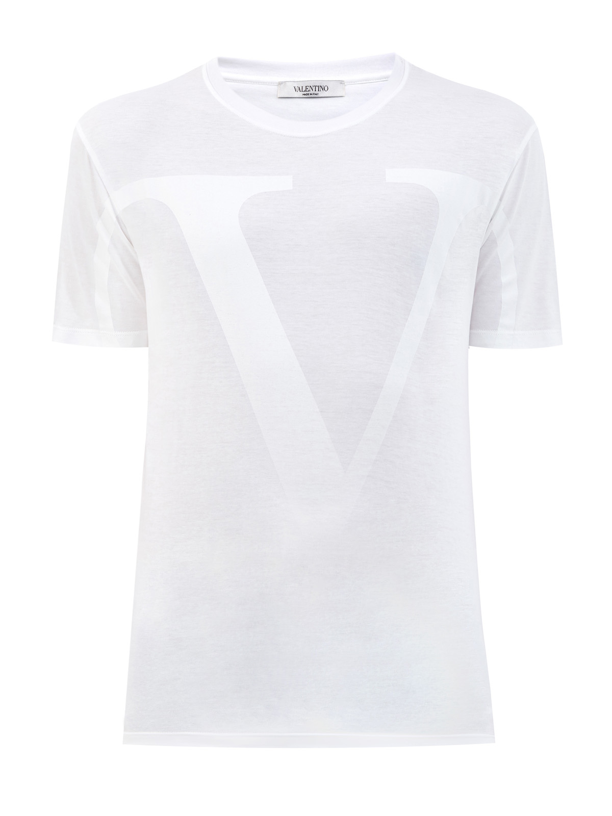 Хлопковая футболка с макро-принтом VLOGO VALENTINO, цвет белый, размер 48;50;52;54 - фото 1