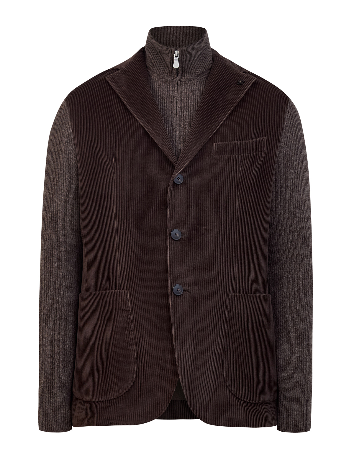 Комбинированная куртка-жилет 2 в 1 из шерсти и вельвета 84690₽