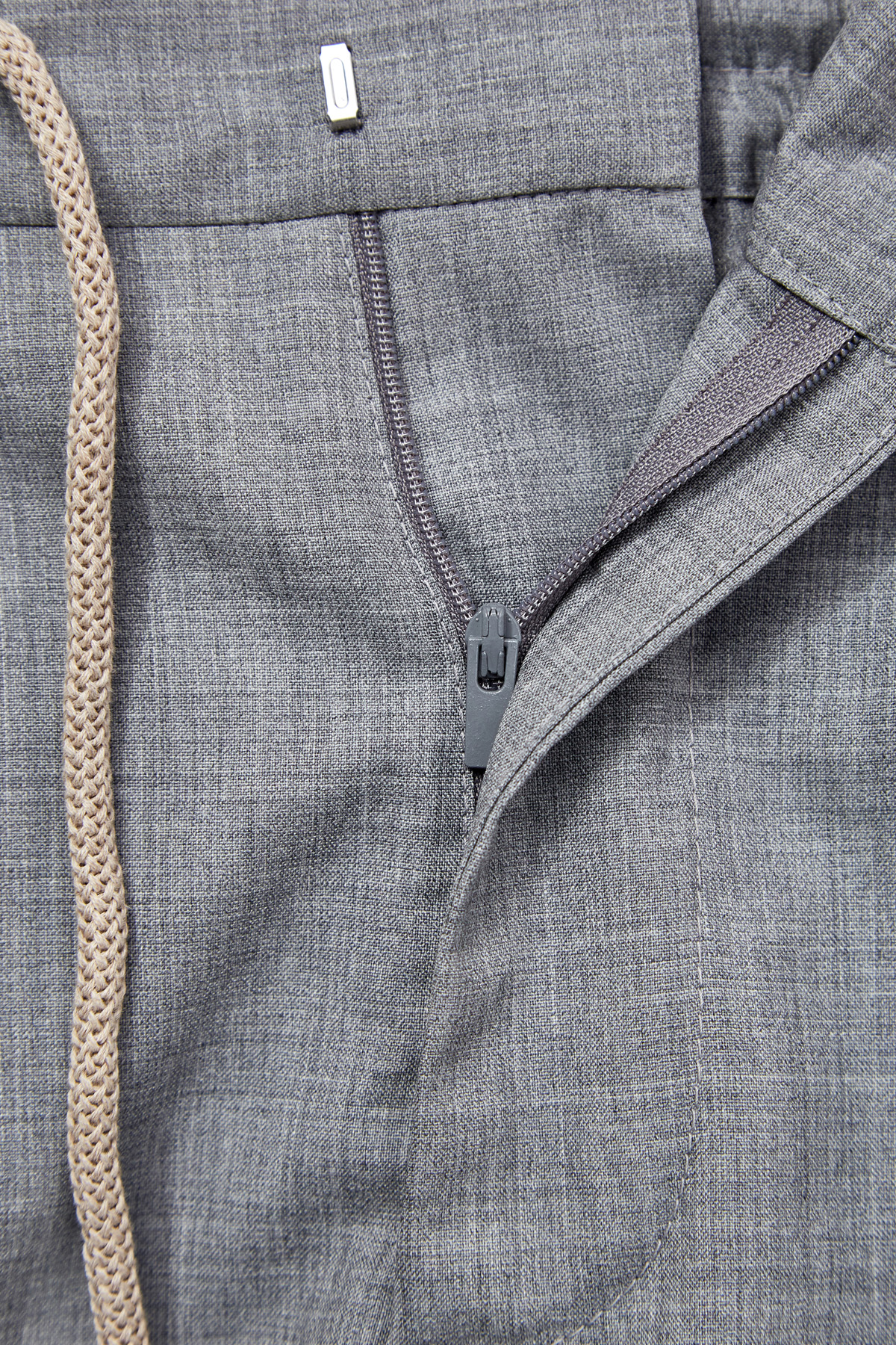 Шерстяные брюки в стиле casual BRUNELLO CUCINELLI, цвет серый, размер 48;50 - фото 7