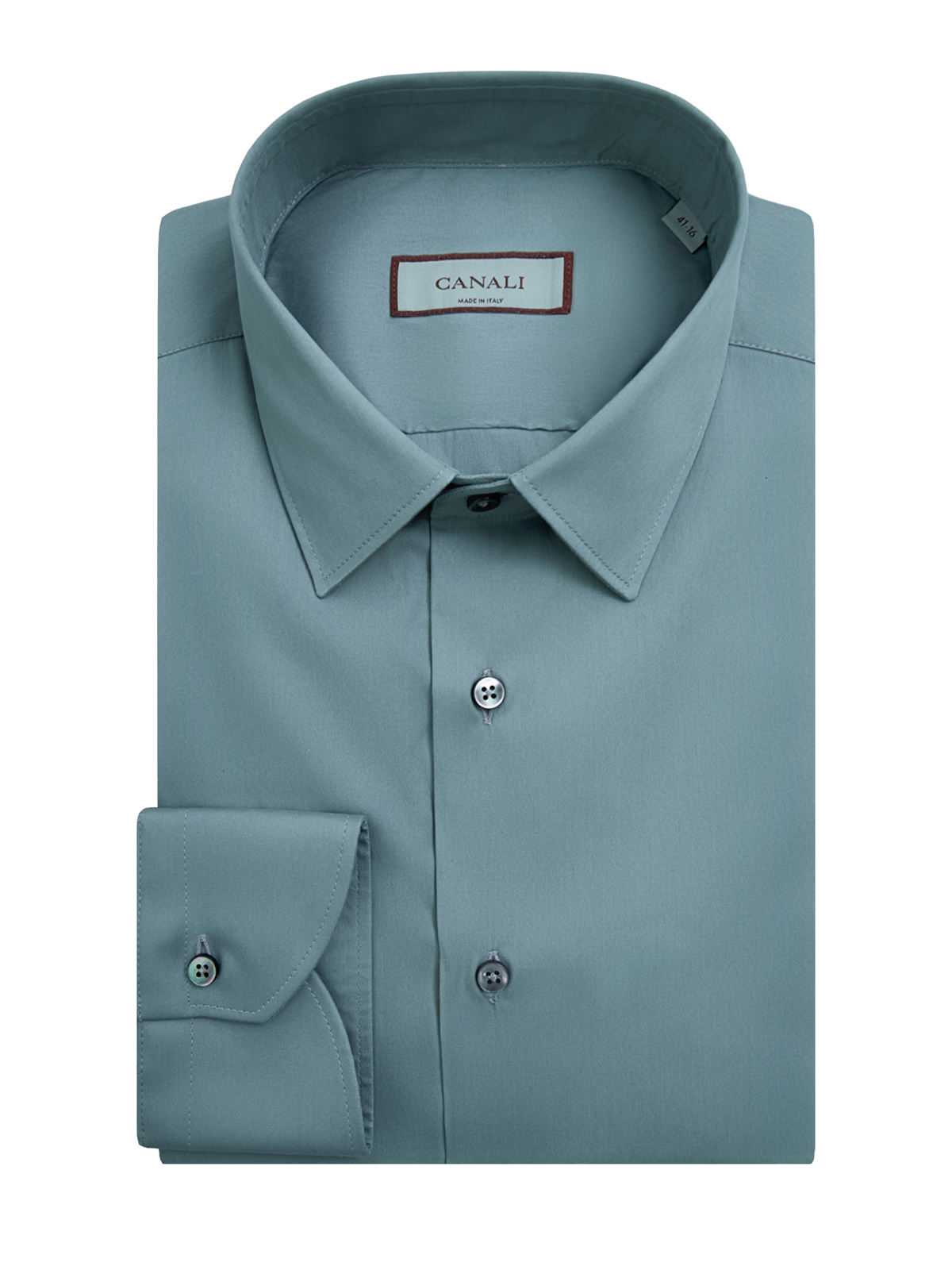 

Однотонная рубашка из гладкого хлопкового поплина stretch, Зеленый, Однотонная рубашка из гладкого хлопкового поплина stretch