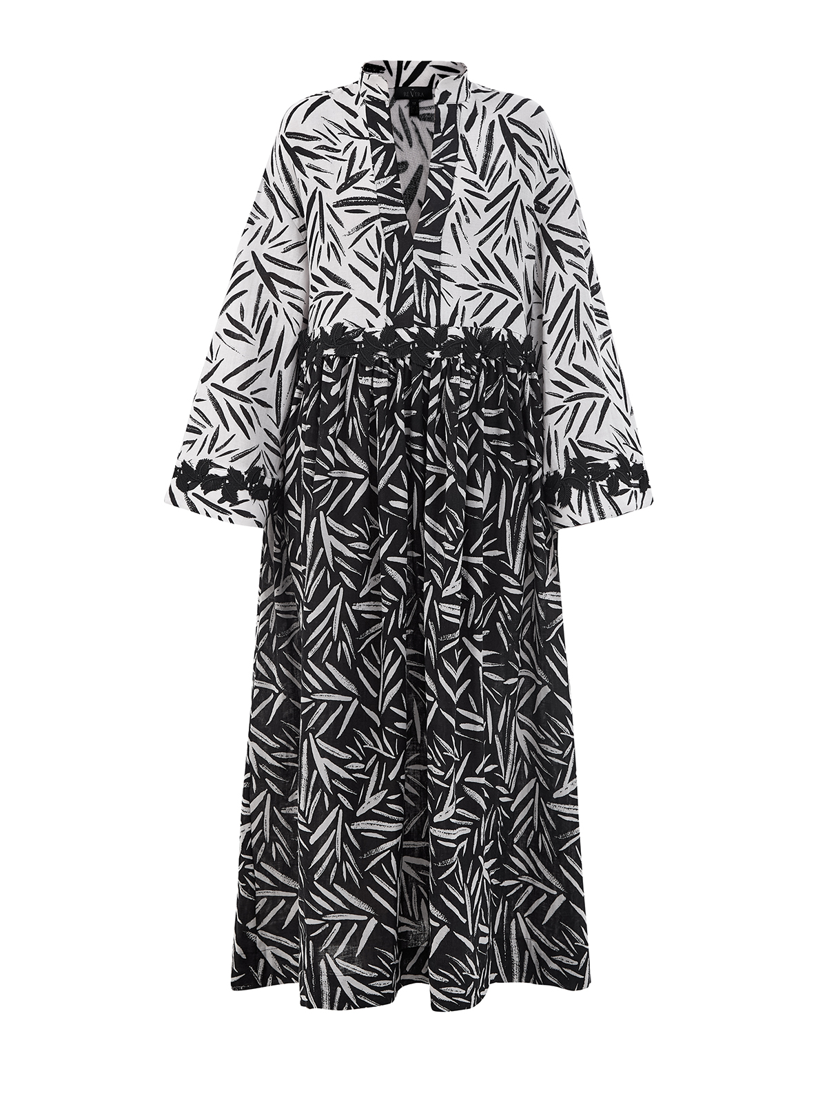 Платье-oversize из органического хлопка с принтом и вышивкой RE VERA, цвет мульти, размер 44;46