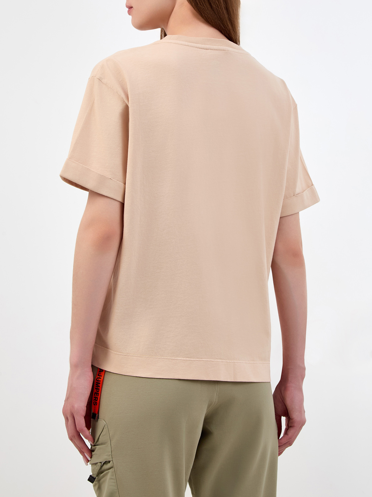 Свободная футболка из окрашенного вручную джерси с принтом PARAJUMPERS, цвет бежевый, размер XS;S;M;L - фото 4