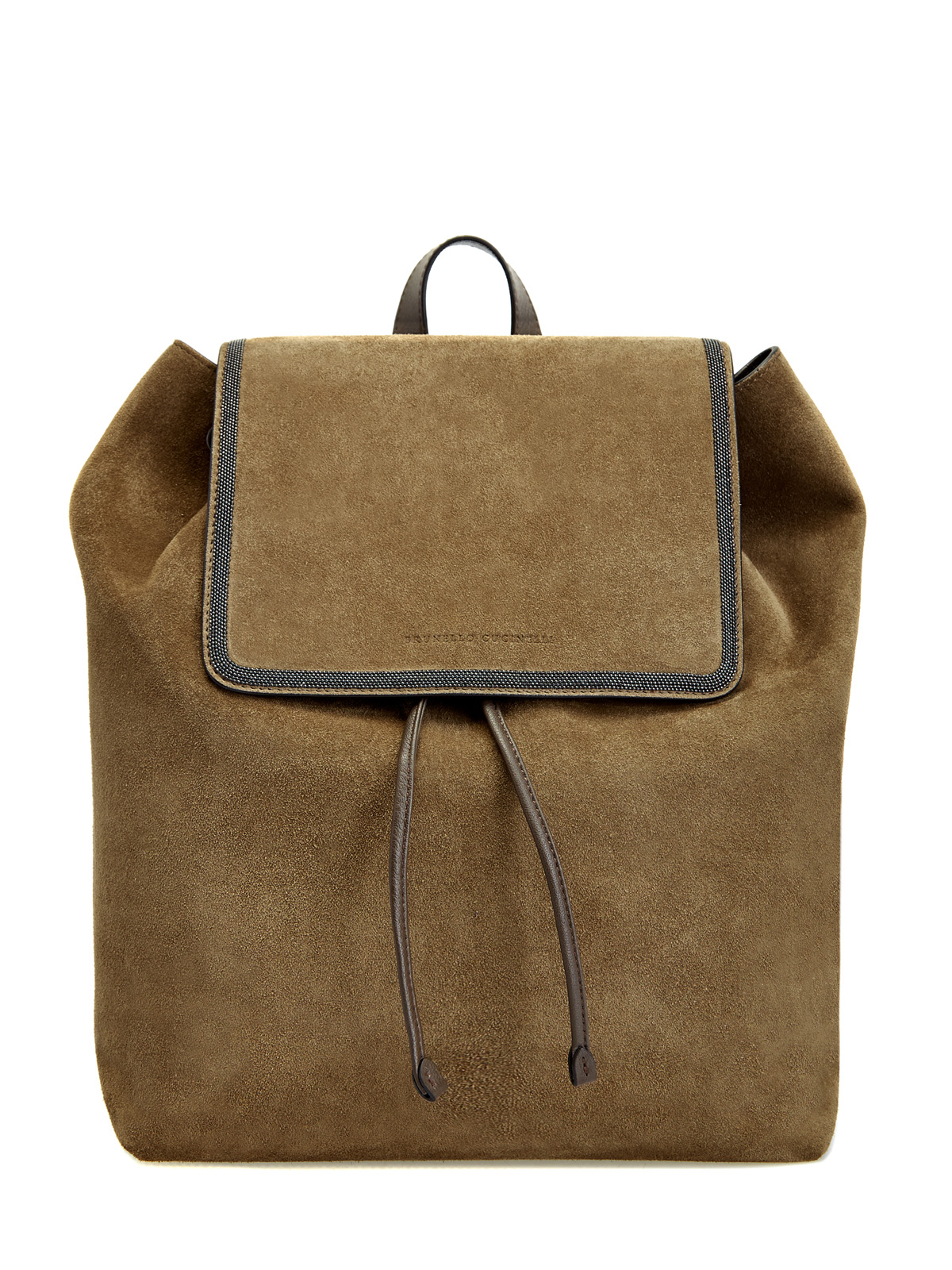 Рюкзак из замши с элегантной окантовкой Мониль BRUNELLO CUCINELLI, цвет коричневый, размер 39;41;37;37.5;38;38.5;39.5;40;40.5 - фото 1