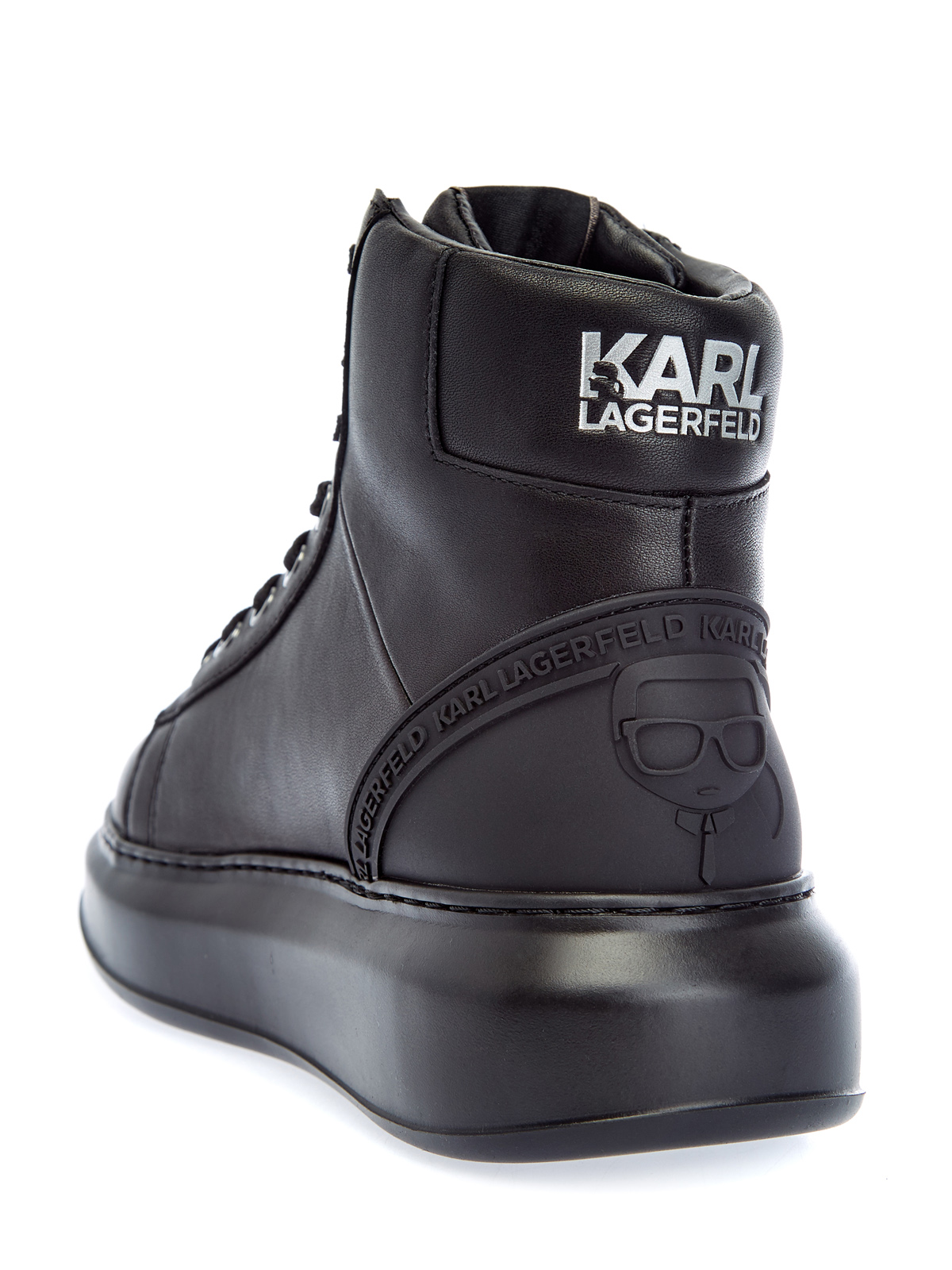 Высокие кеды Kapri Kounter Ikon из кожи с логотипом KARL LAGERFELD, цвет черный, размер 38;39;41;42;37;40 - фото 4