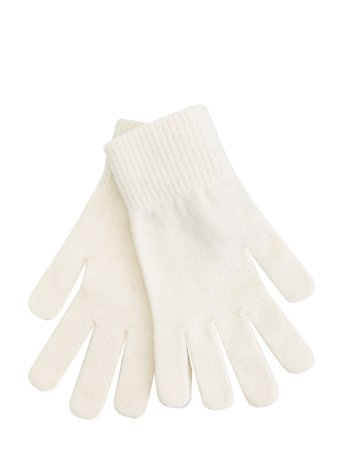 Перчатки из теплой кашемировой пряжи YVES SALOMON, цвет белый, размер 41;42;43.5;44;45 - фото 1