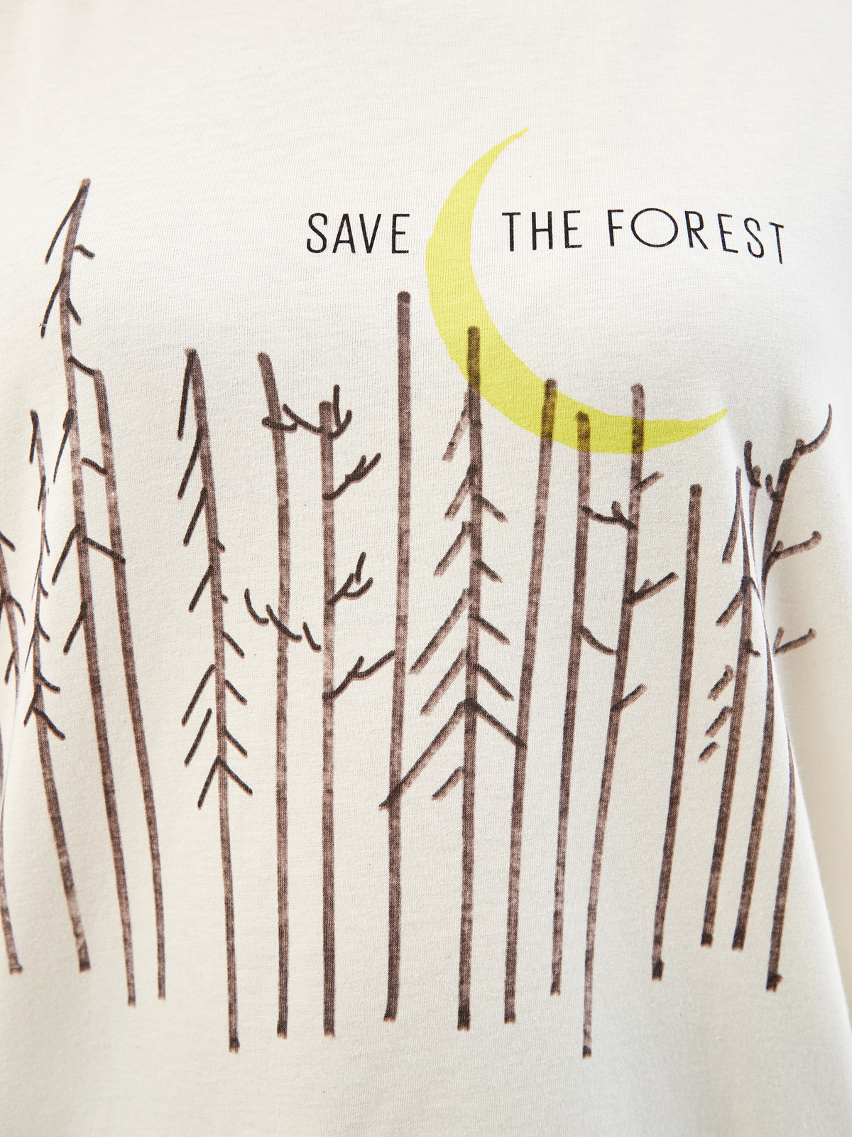 Свободная футболка из хлопка с принтом Save the Forest Vika Gazinskaya, цвет бежевый, размер M;L;S - фото 5