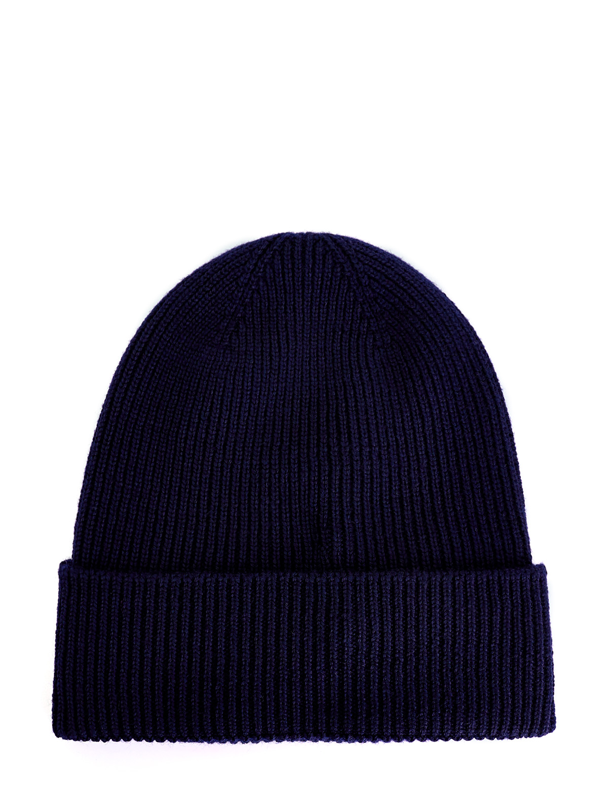 Шерстяная шапка эластичной вязки с широким отворотом MONCLER, цвет черный, размер 40.5;41;41.5;42;42.5;43;43.5;44 - фото 2