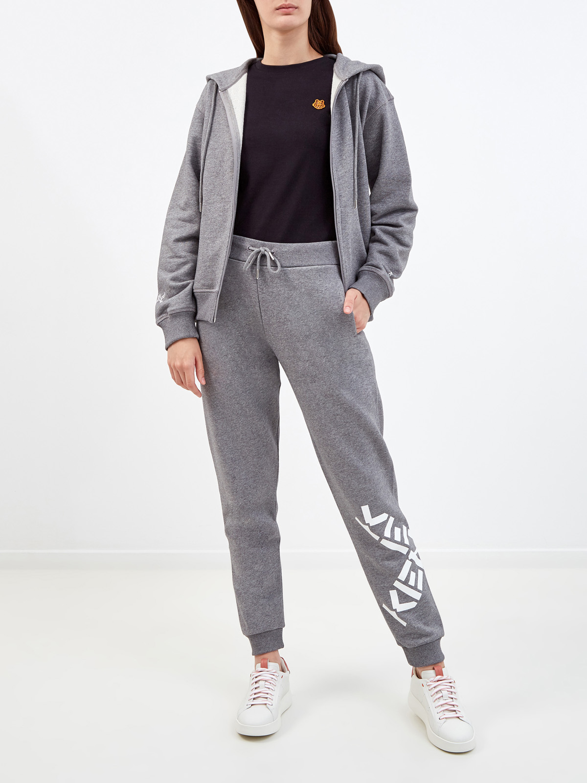 Кожаные кеды в стиле colorblock с перфорацией