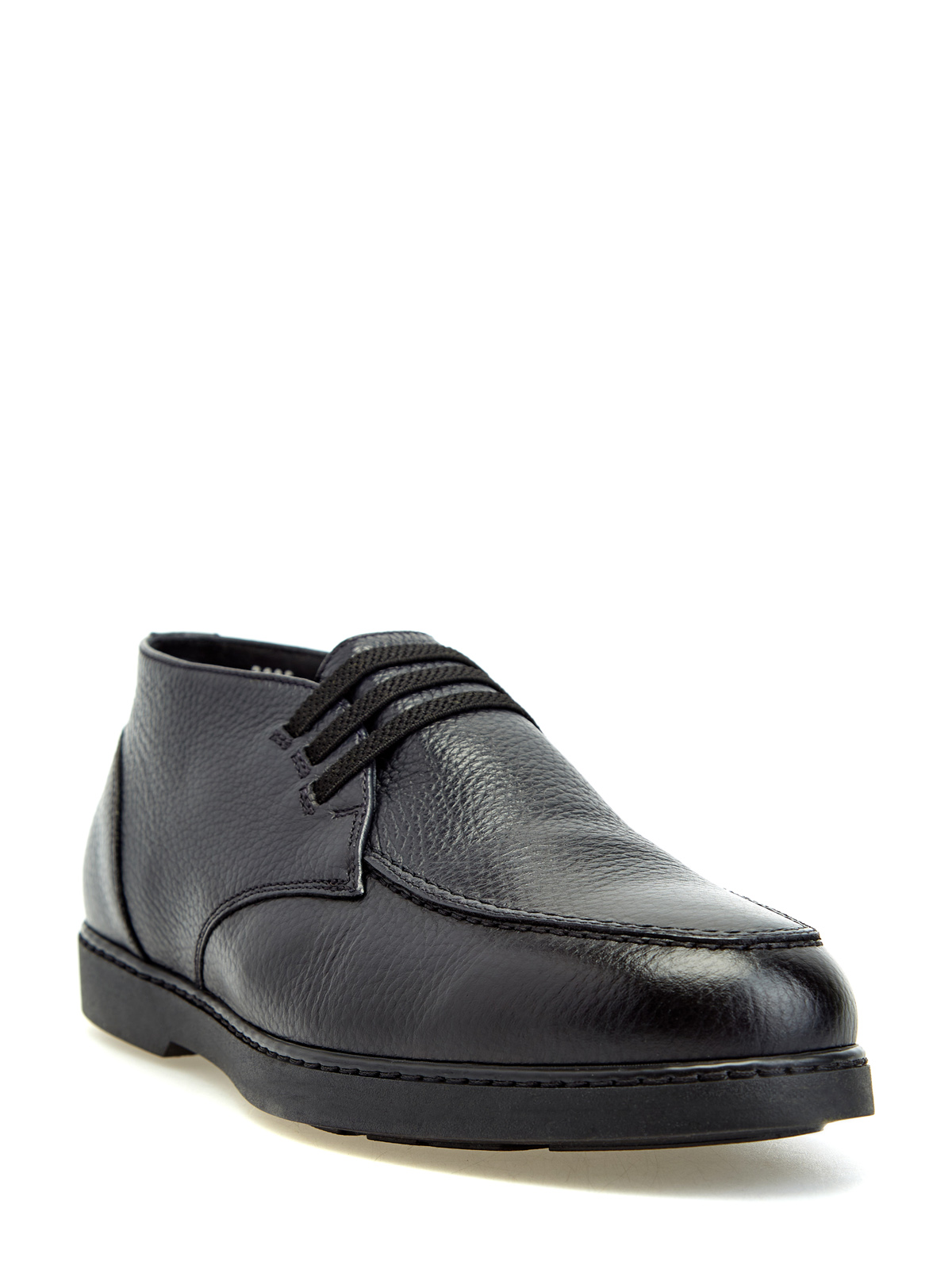 Кожаные ботинки ручной работы с отделкой из меха DOUCAL'S, цвет черный, размер 40.5;41;41.5;42;42.5;43;43.5;44;45 - фото 2