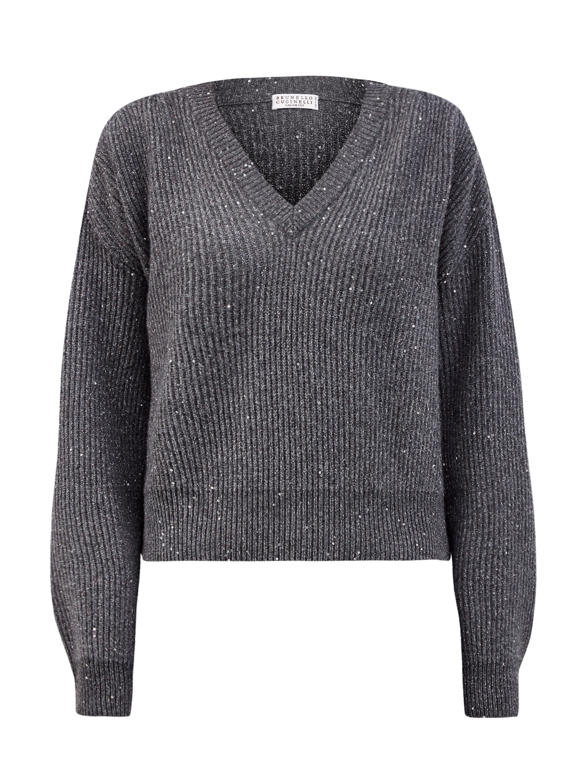 Пуловер Dazzling &amp; Sparkling из кашемира и шерсти BRUNELLO CUCINELLI серого цвета