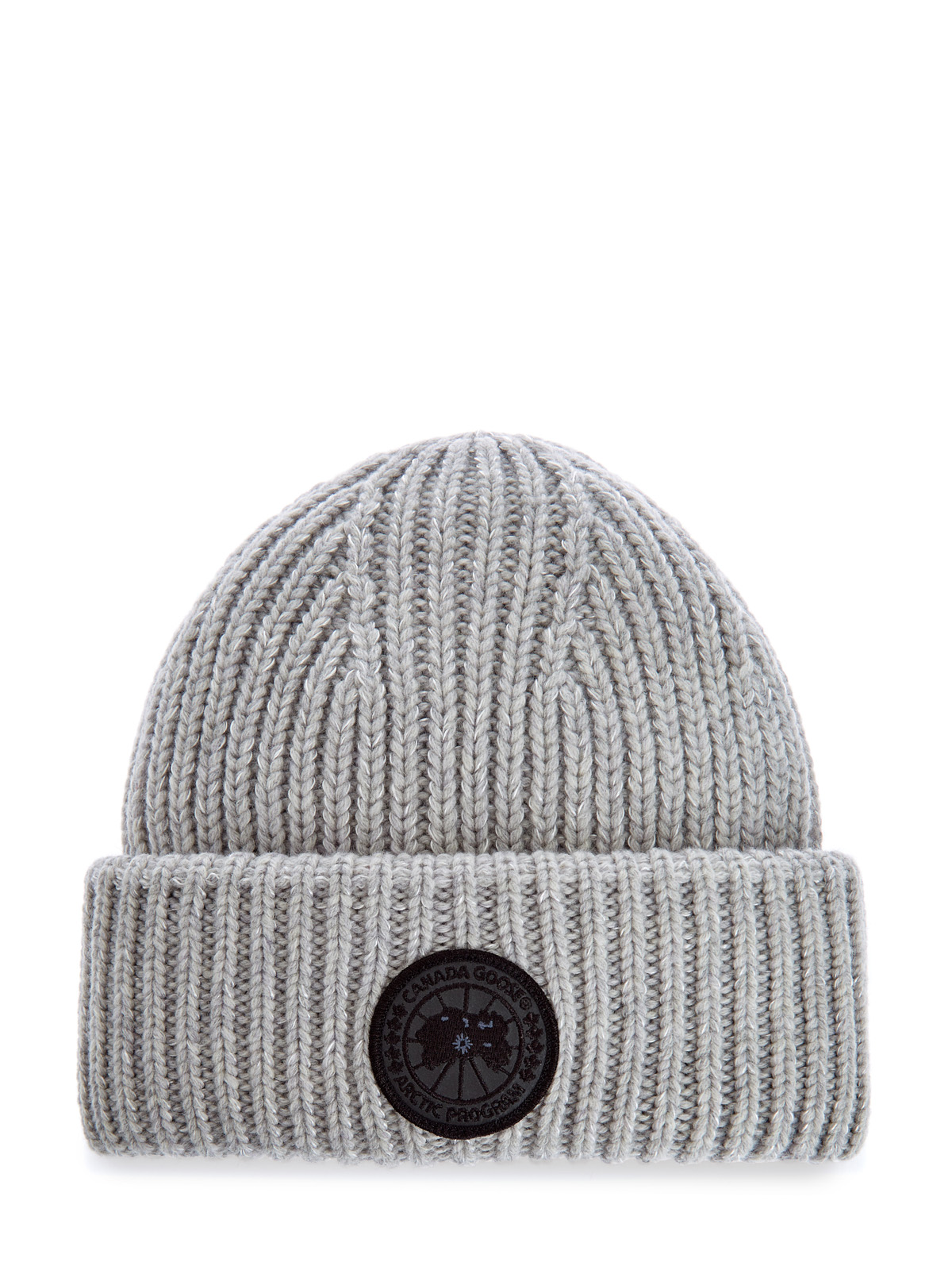 Теплая шапка из кашемира и шерсти с макро-логотипом CANADA GOOSE, цвет серый, размер 52