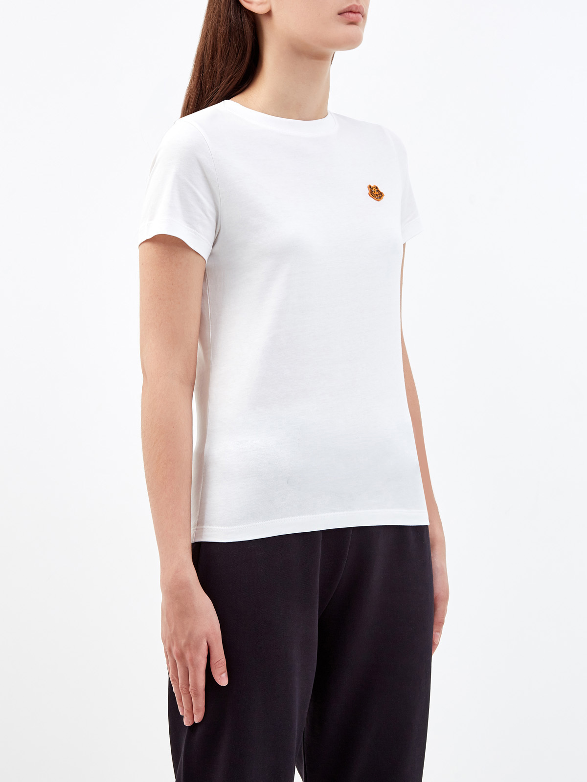 Хлопковая футболка из гладкого джерси с вышитой эмблемой бренда KENZO, цвет белый, размер M;L;XL;XS - фото 3