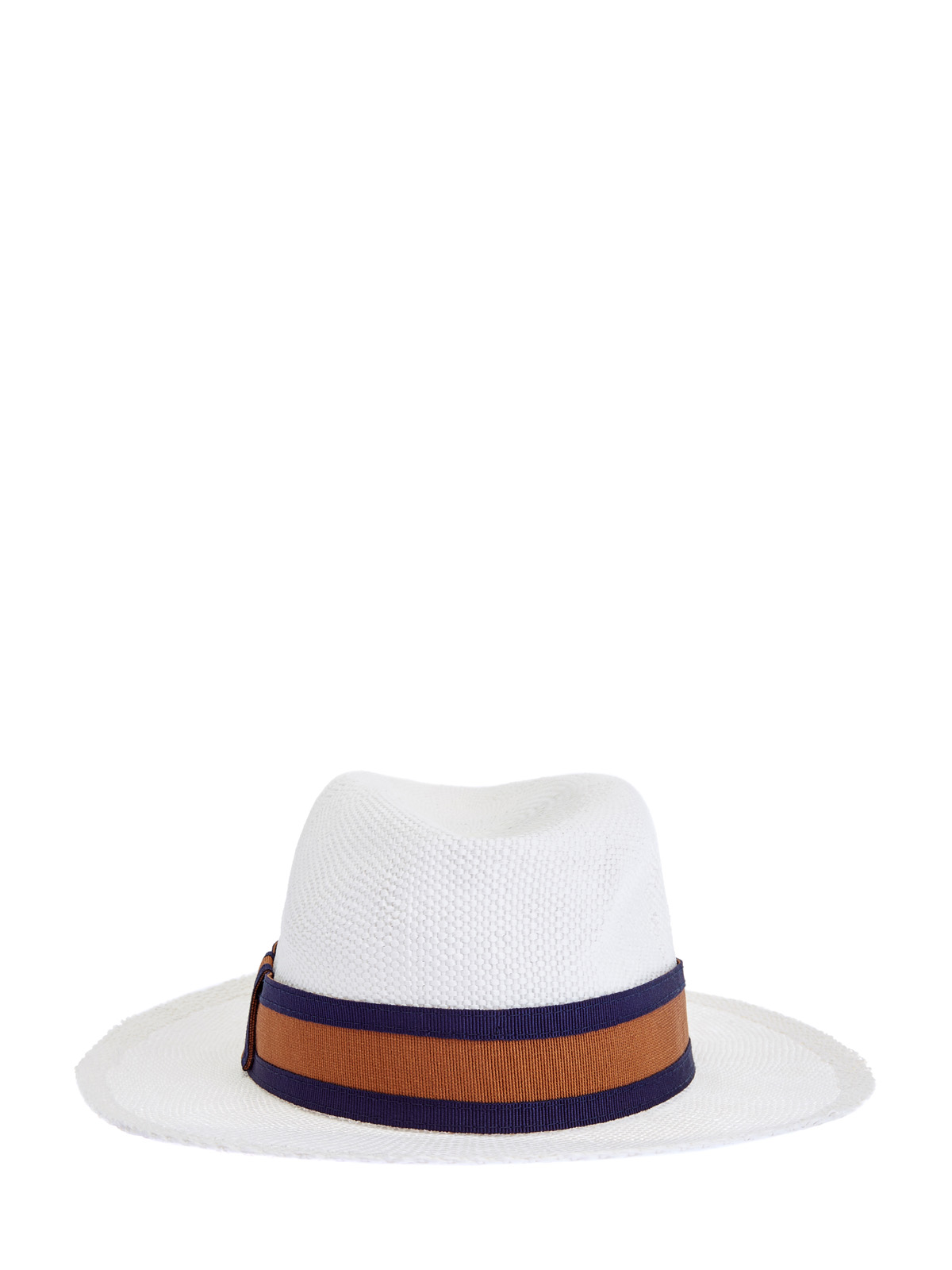 Плетеная шляпа-трилби с лентой грогрен ELEVENTY, цвет белый, размер L;M - фото 4