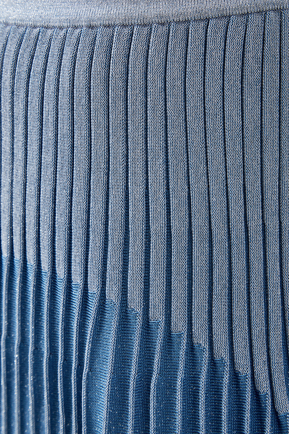 Юбка-плиссе из пряжи Stretch с люрексом BALMAIN, цвет голубой, размер 38 - фото 5