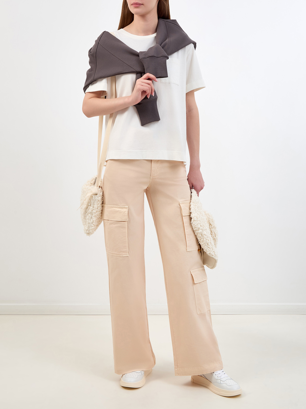 Свободные брюки-карго Lela из хлопкового твила Pima PARAJUMPERS, цвет бежевый - фото 2