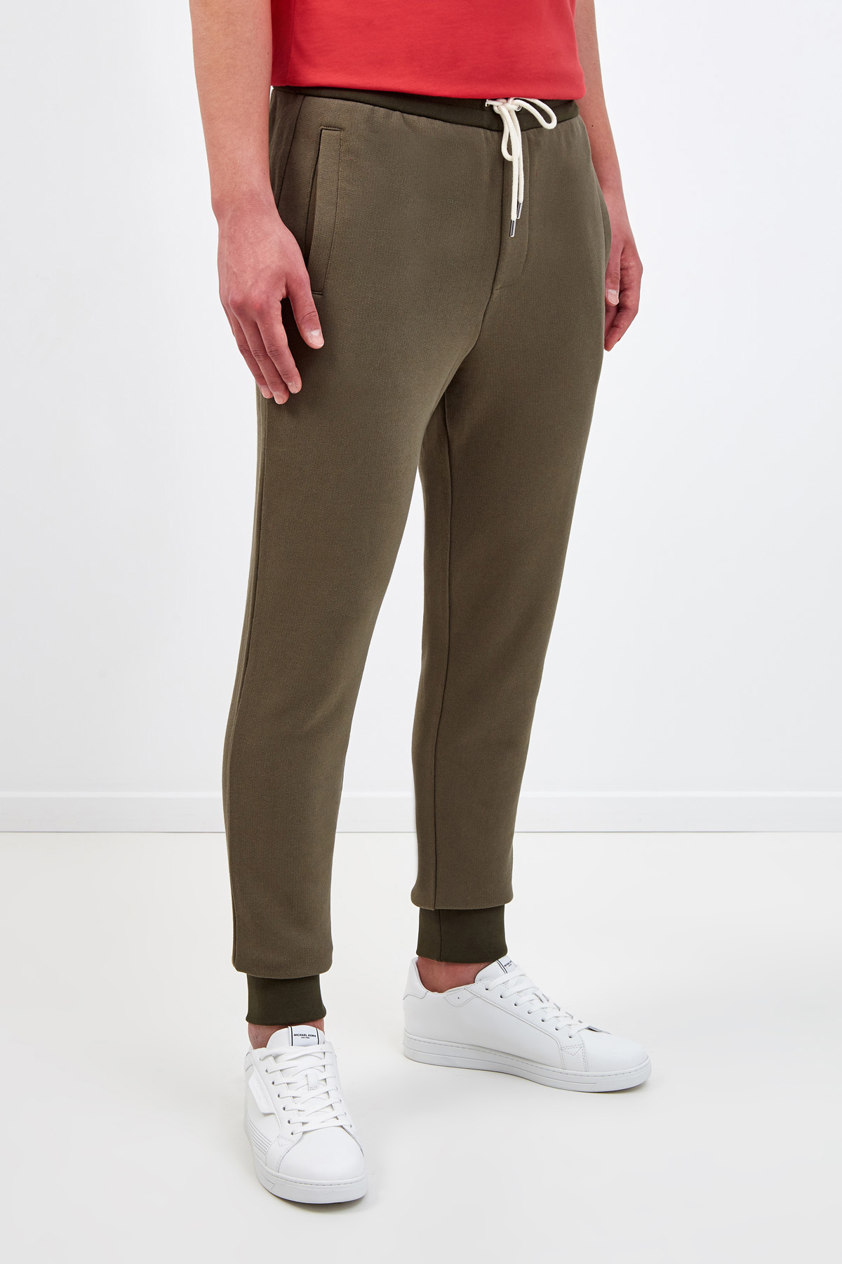Хлопковые брюки-джоггеры с логотипом на спинке MICHAEL KORS, цвет хаки, размер XL - фото 3