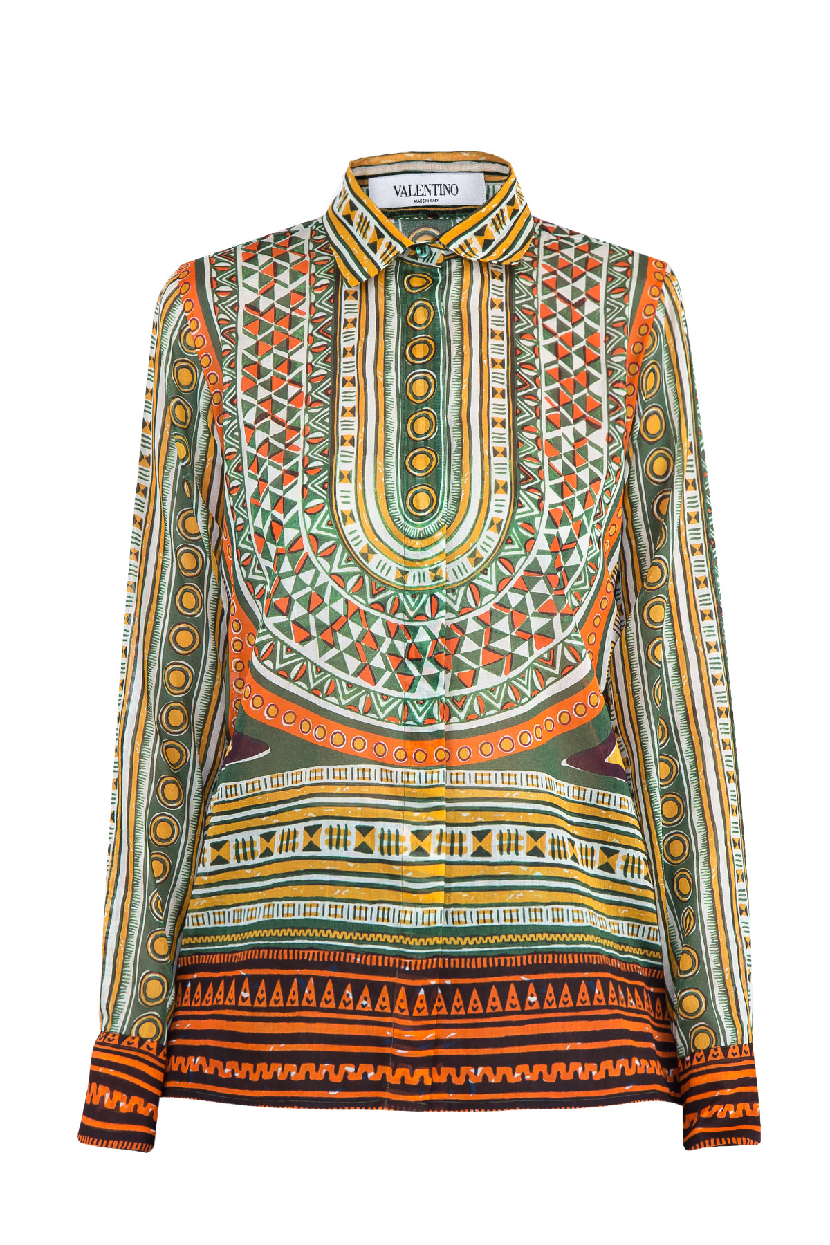 Блуза из хлопкового муслина с принтом Саванна VALENTINO, цвет мульти, размер 40 - фото 1