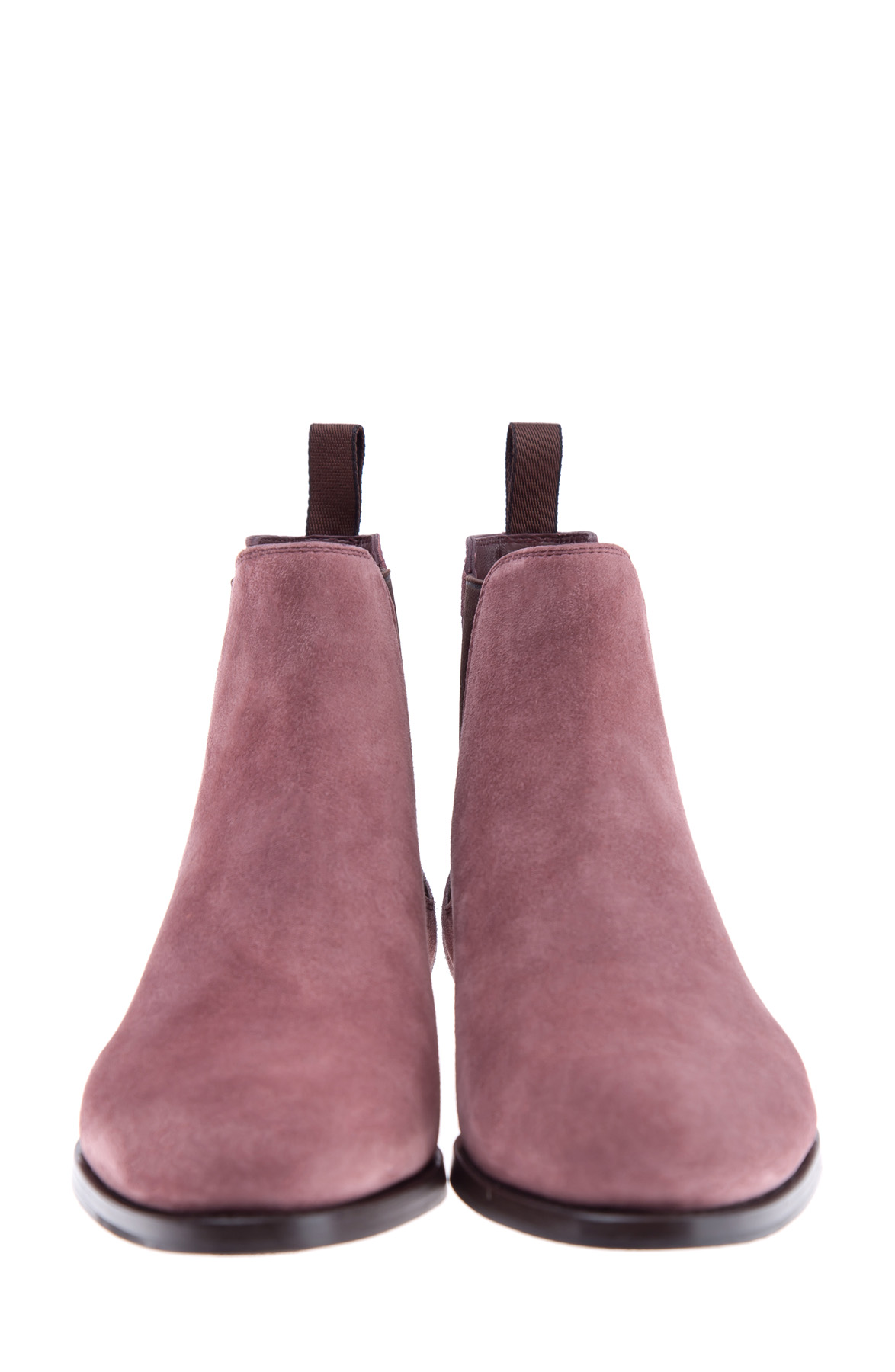 Ботинки-челси из замши розового цвета с контрастной эластичной резинкой SANTONI, размер 36.5 - фото 5