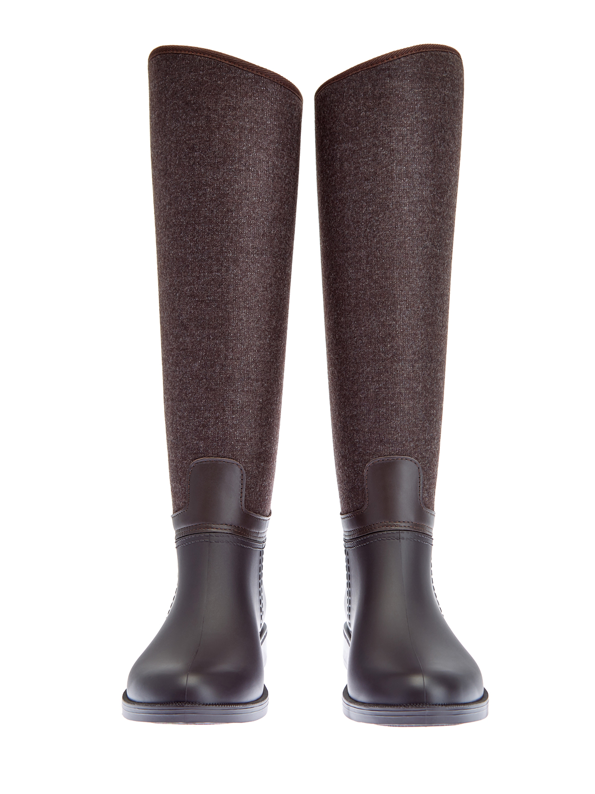Высокие сапоги из шерстяного твида с мерцающим пуллером FABIANA FILIPPI, цвет коричневый, размер 37;38;40;39 - фото 5