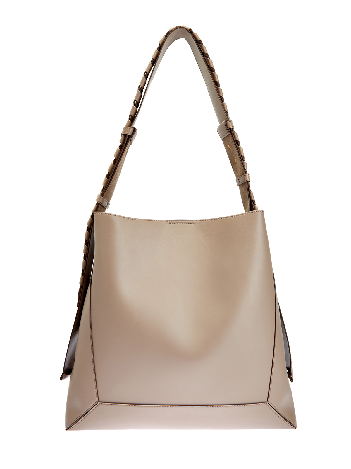 Вместительная сумка-хобо с плетеной отделкой STELLA McCARTNEY, цвет бежевый, размер 5;6;7;8;9 - фото 1