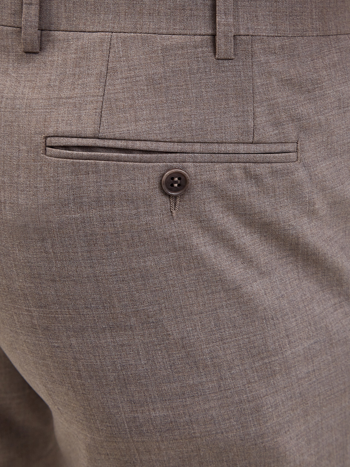 Прямые брюки из костюмной шерсти со стрелками CANALI, цвет бежевый, размер 48;50;52;54;56 - фото 6