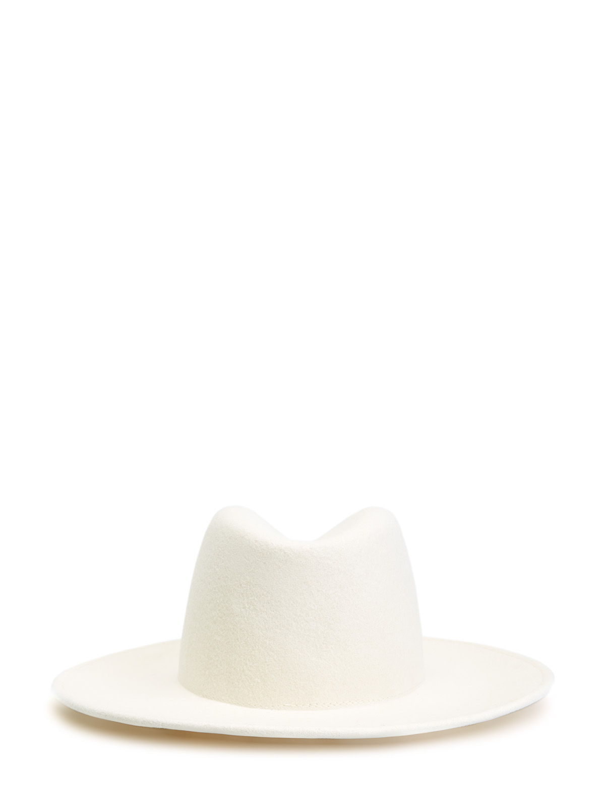 Шляпа-трилби из шерсти с фирменной вышивкой LORENA ANTONIAZZI, цвет белый, размер M;L - фото 3