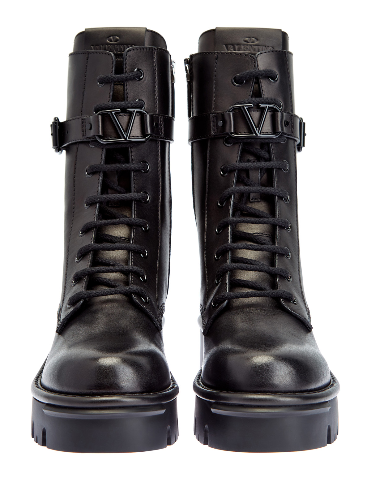 Высокие ботинки из телячьей кожи с логотипом VALENTINO GARAVANI, цвет черный, размер 36;40 - фото 5