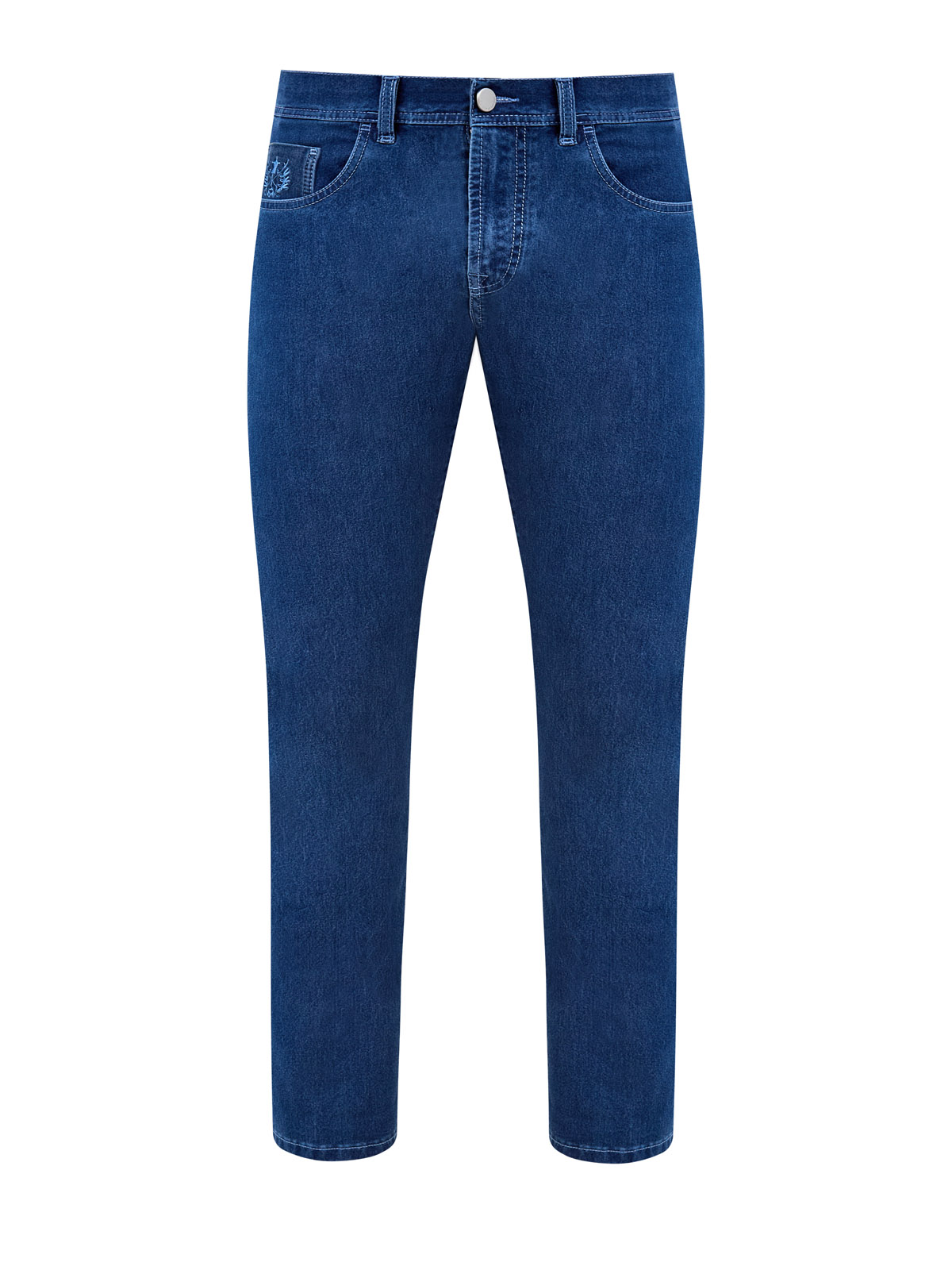 Окрашенные вручную джинсы Cesare с вышитым логотипом SCISSOR SCRIPTOR, цвет синий, размер 50;52;54;54;56;58;62
