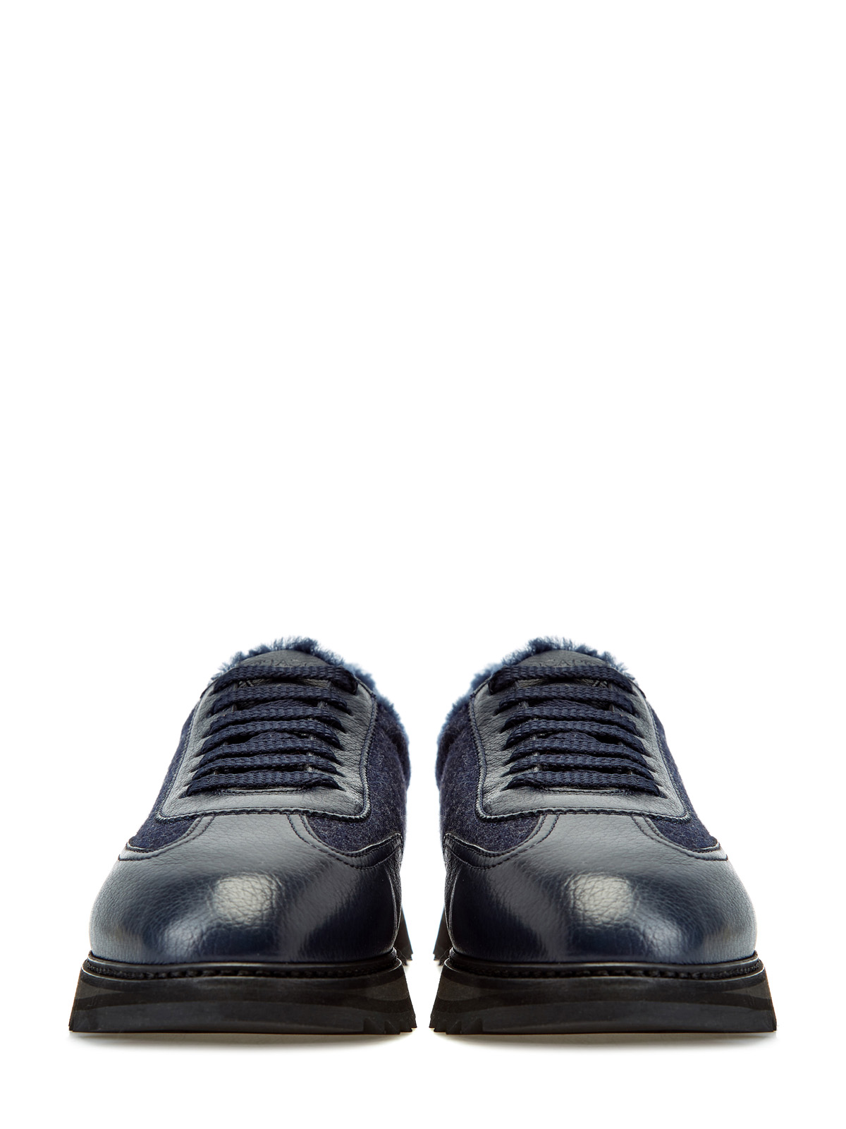 Комбинированные кроссовки с отделкой из густого меха DOUCAL'S, цвет синий, размер 40.5;41;41.5;42;42.5;43.5;44;45 - фото 5