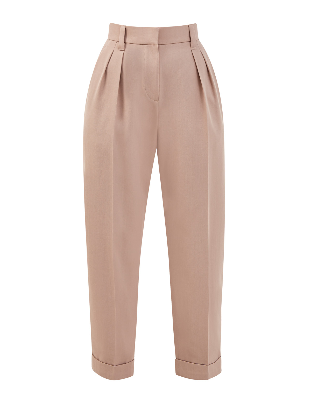

Брюки Baggy из гладкого хлопкового интерлока Couture, Бежевый, Брюки Baggy из гладкого хлопкового интерлока Couture