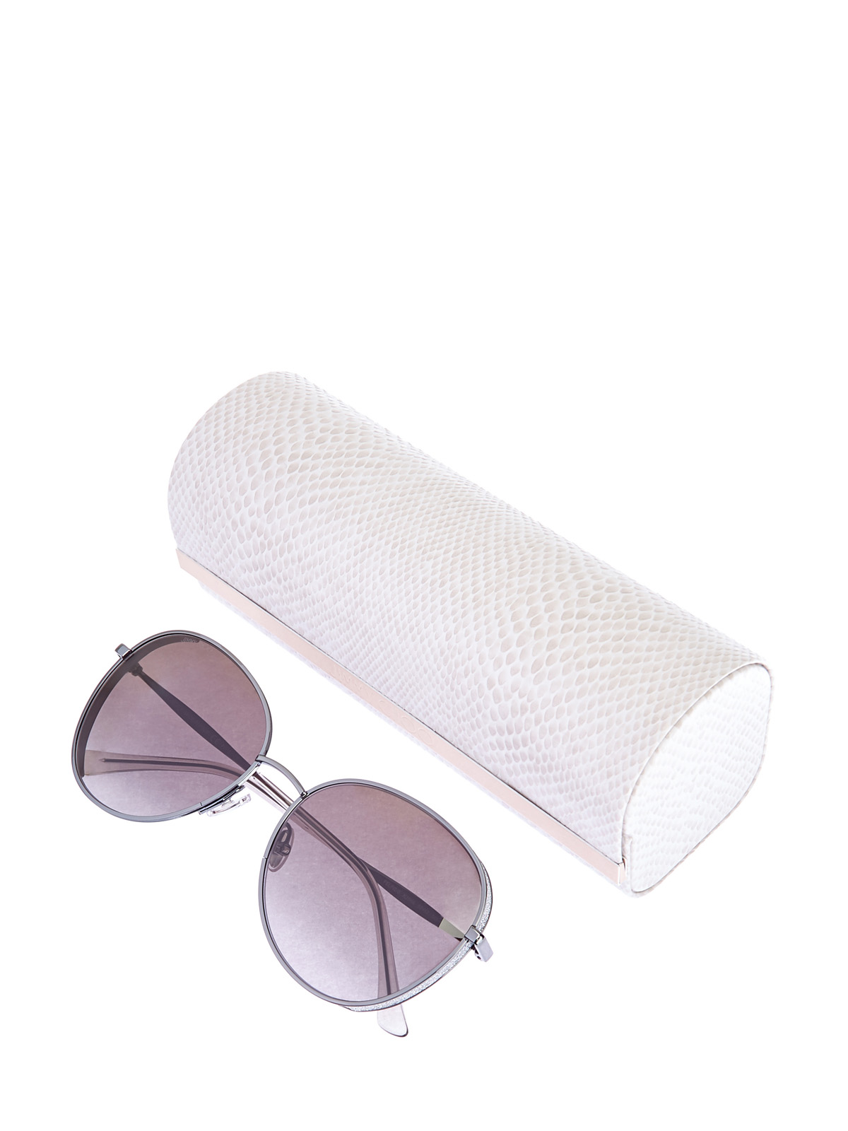Солнцезащитные очки Felines с мерцающими хрустальными вставками JIMMY CHOO  (sunglasses), цвет серый, размер S;M;L - фото 4