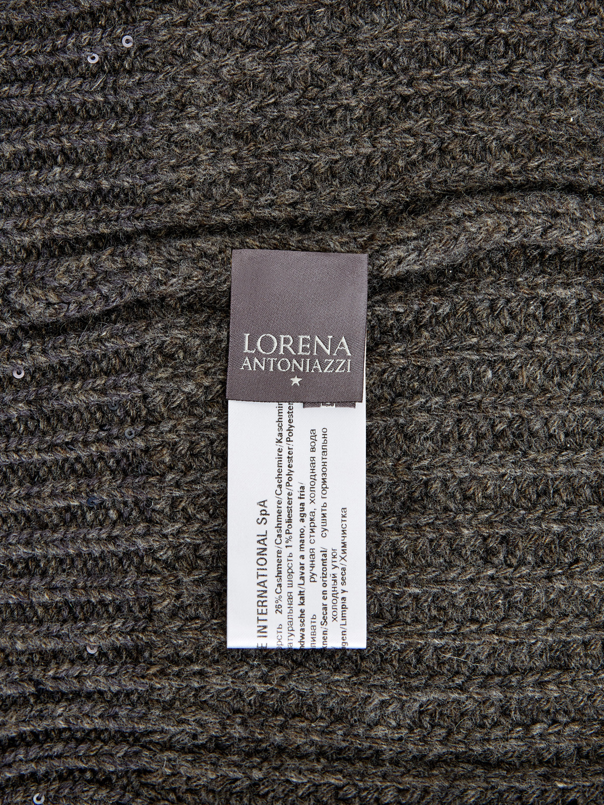 Шапка из шерсти и кашемира с вплетенными пайетками LORENA ANTONIAZZI, цвет серый, размер S - фото 4