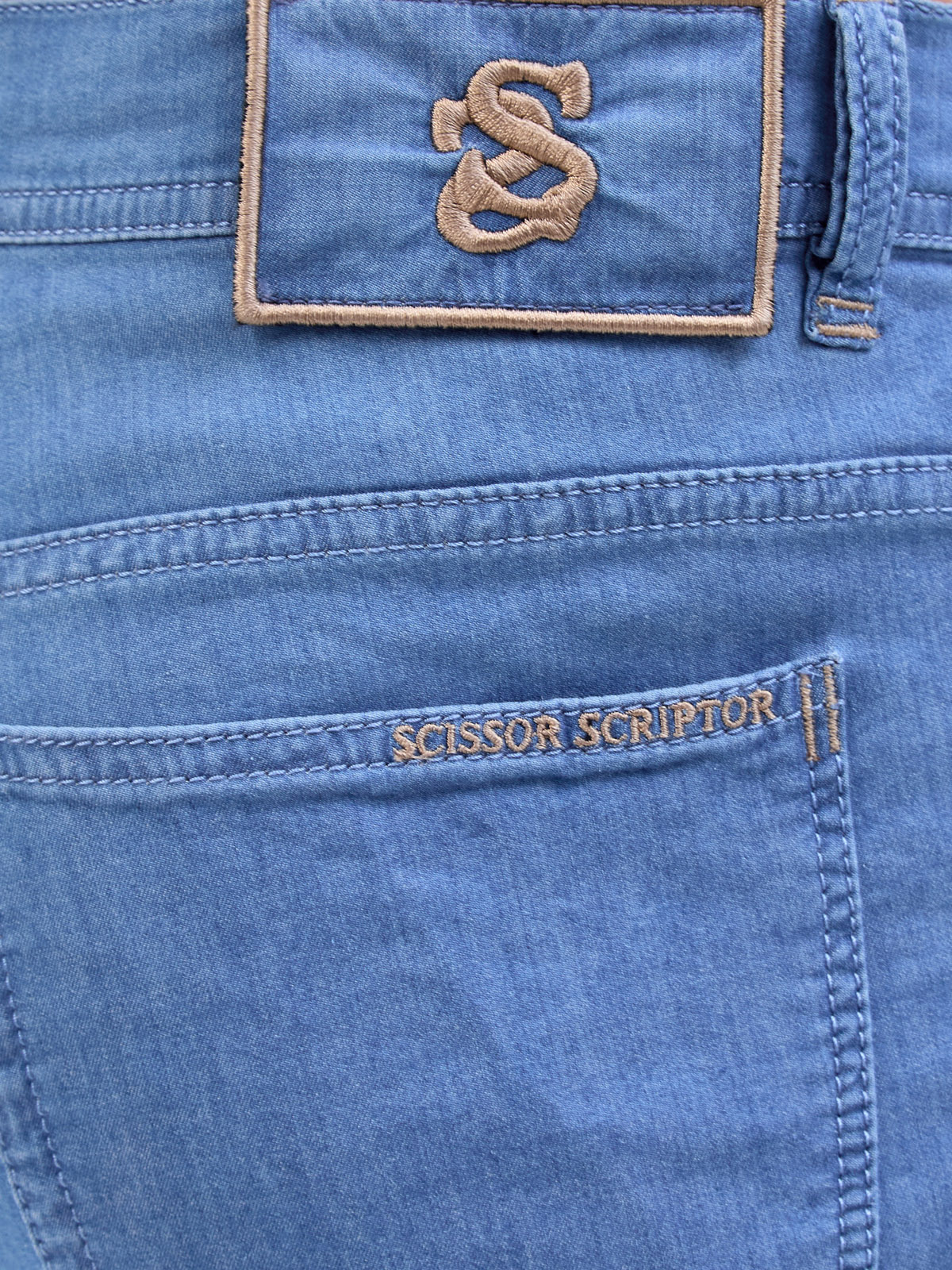 Джинсы ручной работы из японского денима Kurabo с вышивкой SCISSOR SCRIPTOR, цвет голубой, размер 46;48;50;52;54;54;56;58;60 - фото 5