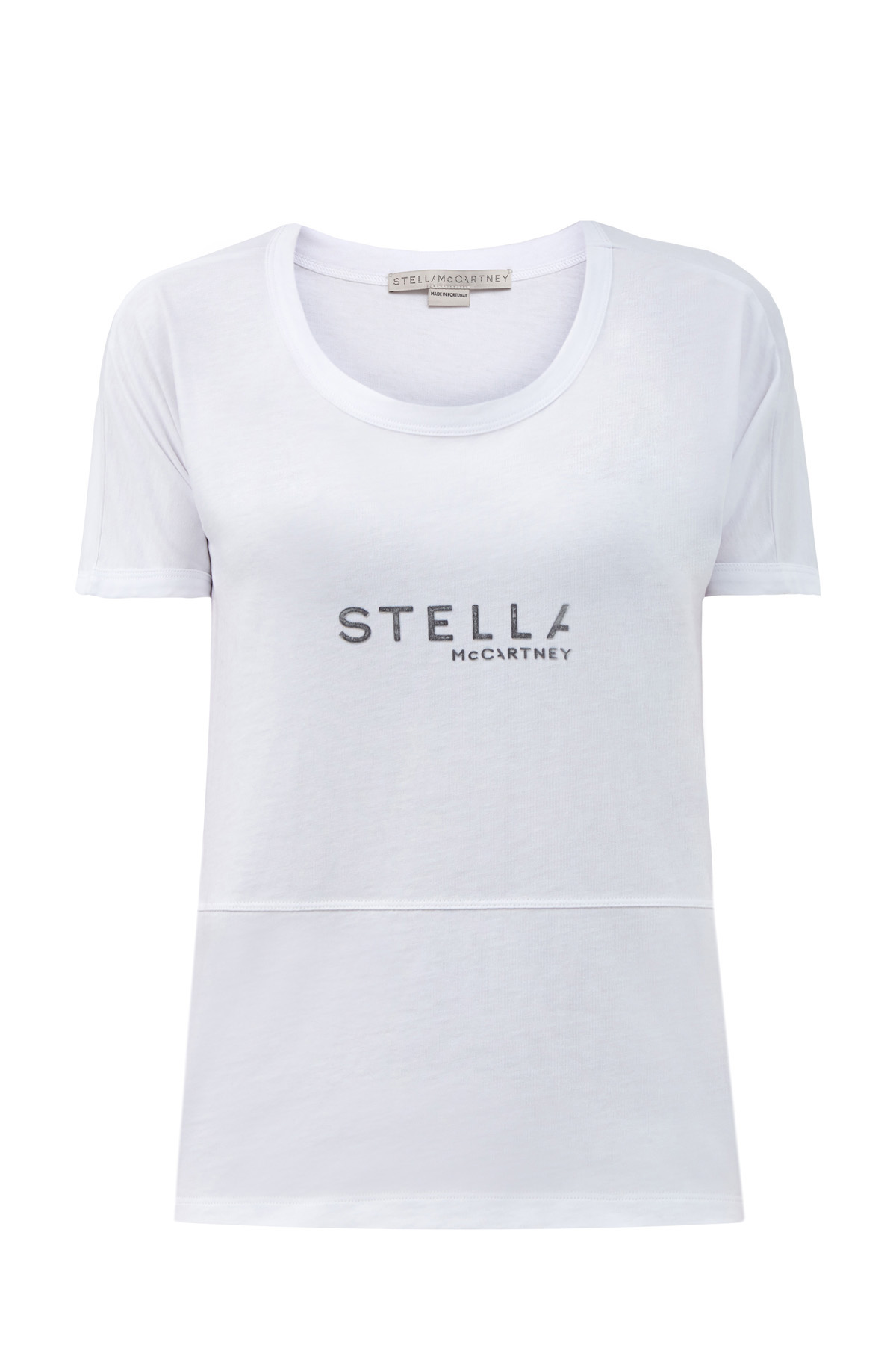 Хлопковая футболка с объемными швами и логотипом STELLA McCARTNEY, цвет белый, размер 36;38;40 - фото 1