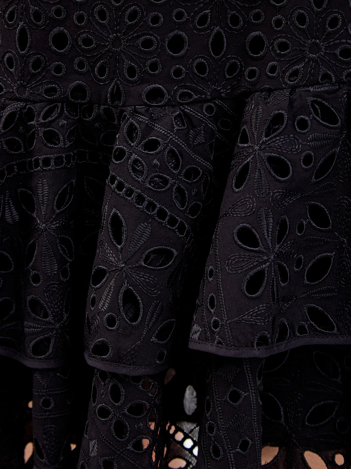 Короткая юбка Natalie из кружева broderie anglaise CHARO RUIZ IBIZA, цвет черный, размер M;L;S - фото 5