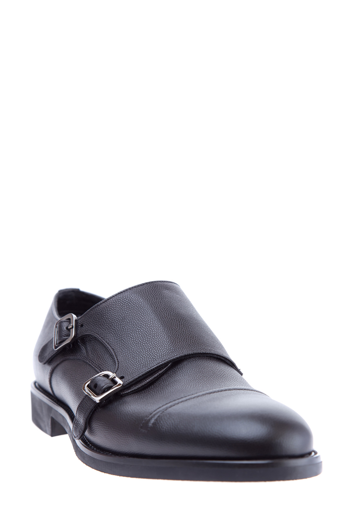 Туфли-монки из фактурной телячьей кожи MORESCHI, цвет черный, размер 40;40.5;41;42;43.5;44 - фото 3