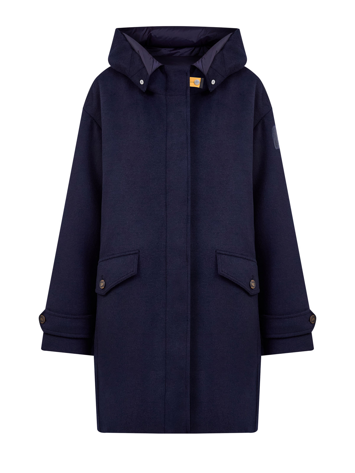 Пуховое пальто из шерсти с утепленной стеганой отделкой 91120₽