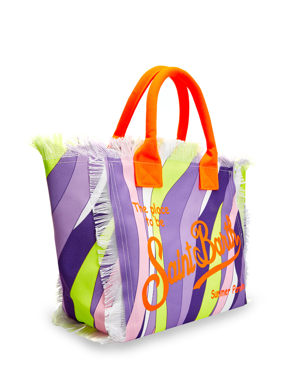 Пляжная сумка с принтом Shape Wave и бахромой MC2 SAINT BARTH, цвет мульти, размер S - фото 2