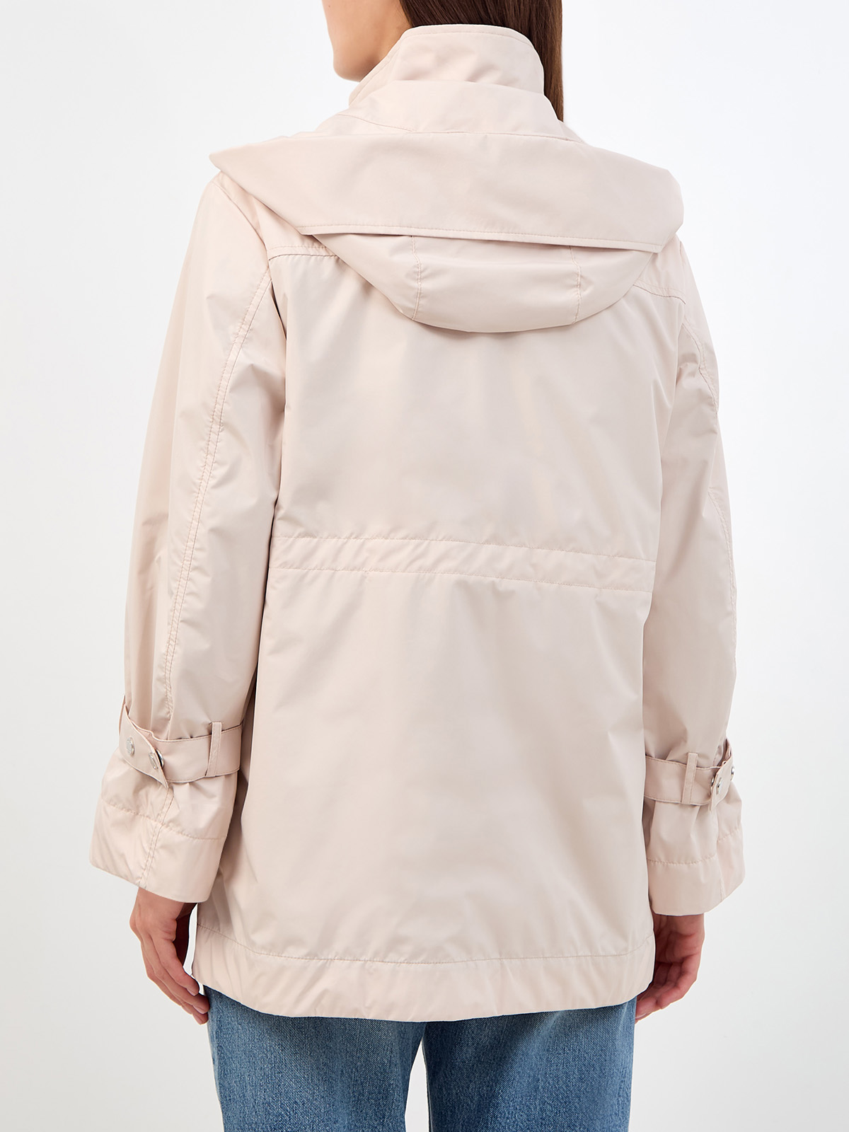 Куртка из влагозащитного нейлона с разрезами на молниях и капюшоном MOORER, цвет бежевый, размер 38;40;42;44;46 - фото 4