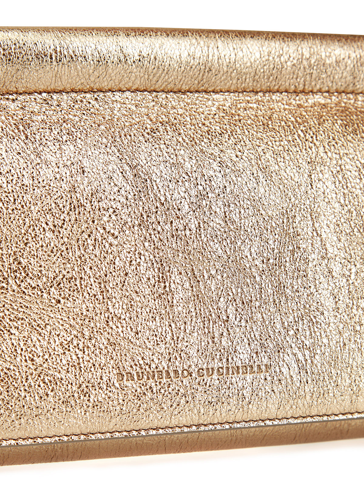 Клатч из металлизированной телячьей кожи ламе BRUNELLO CUCINELLI, цвет коричневый, размер 39;41;37;37.5;38;38.5;39.5;40;40.5 - фото 5