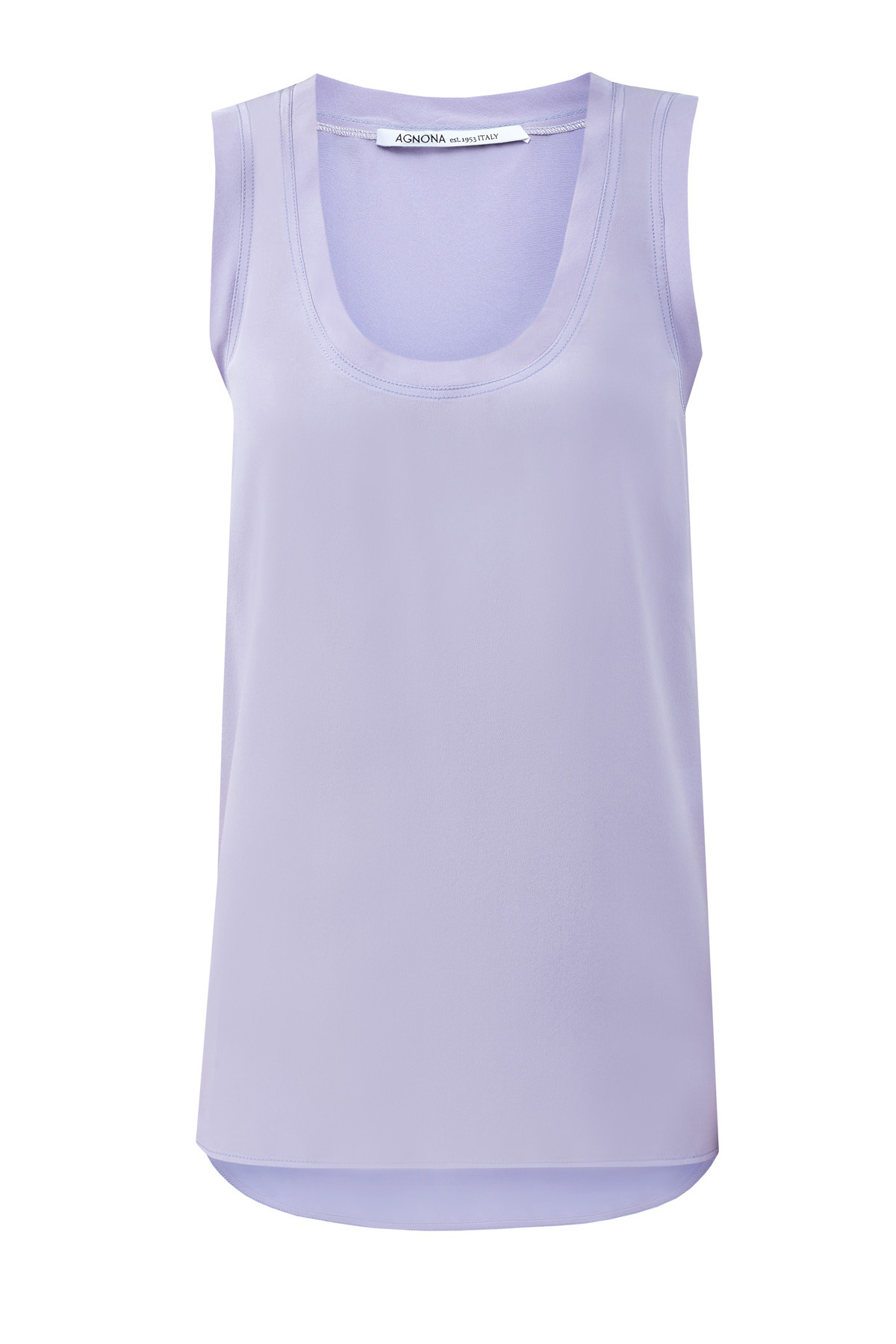 Топ из итальянского шелка оттенка лаванды AGNONA, цвет фиолетовый, размер 40;42 - фото 1